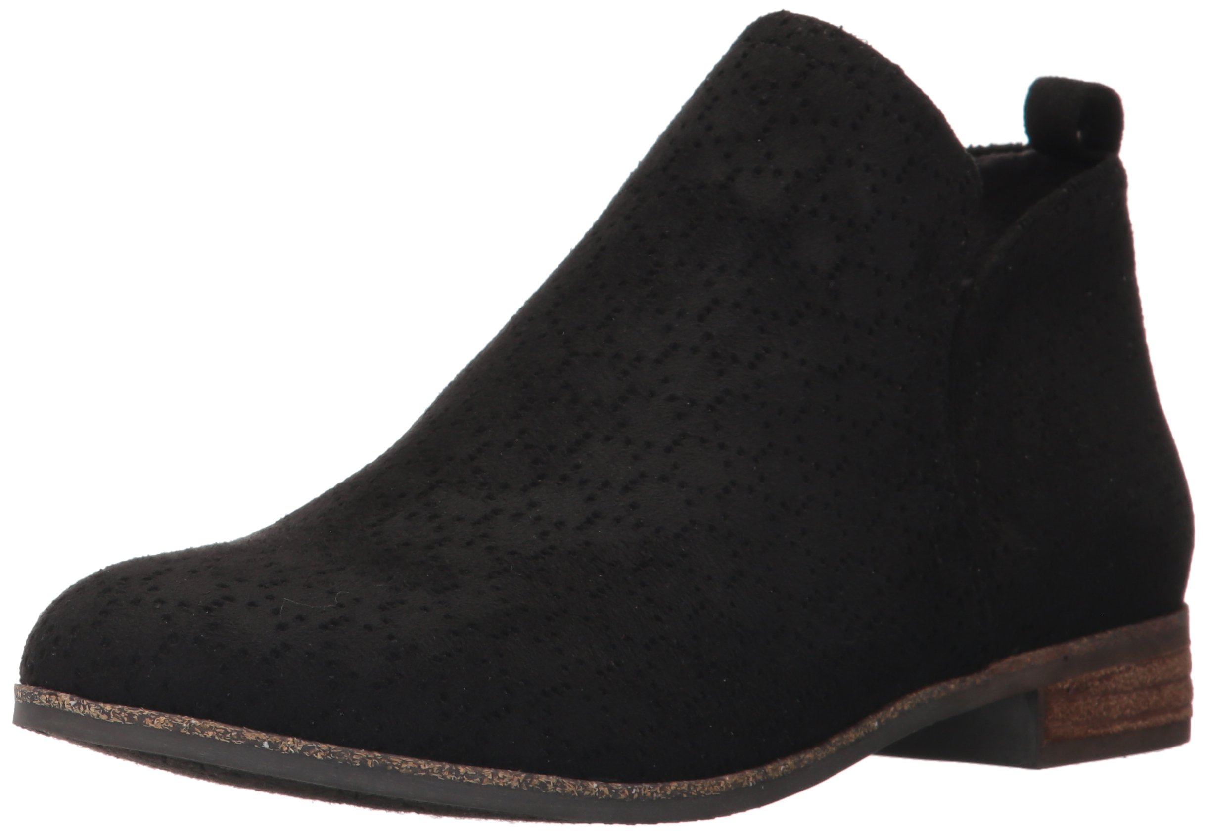 Dr. Scholl's Shoes Women's Rate Ankle Boot, Black Perforated Microfiber Suede, 9.5 US