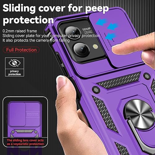 Miniatura 4 de Funda para Moto G Stylus 5G 2023 con cubierta deslizante para cámara y protector de pantalla HD prueba de caídas de grado militar Funda protectora