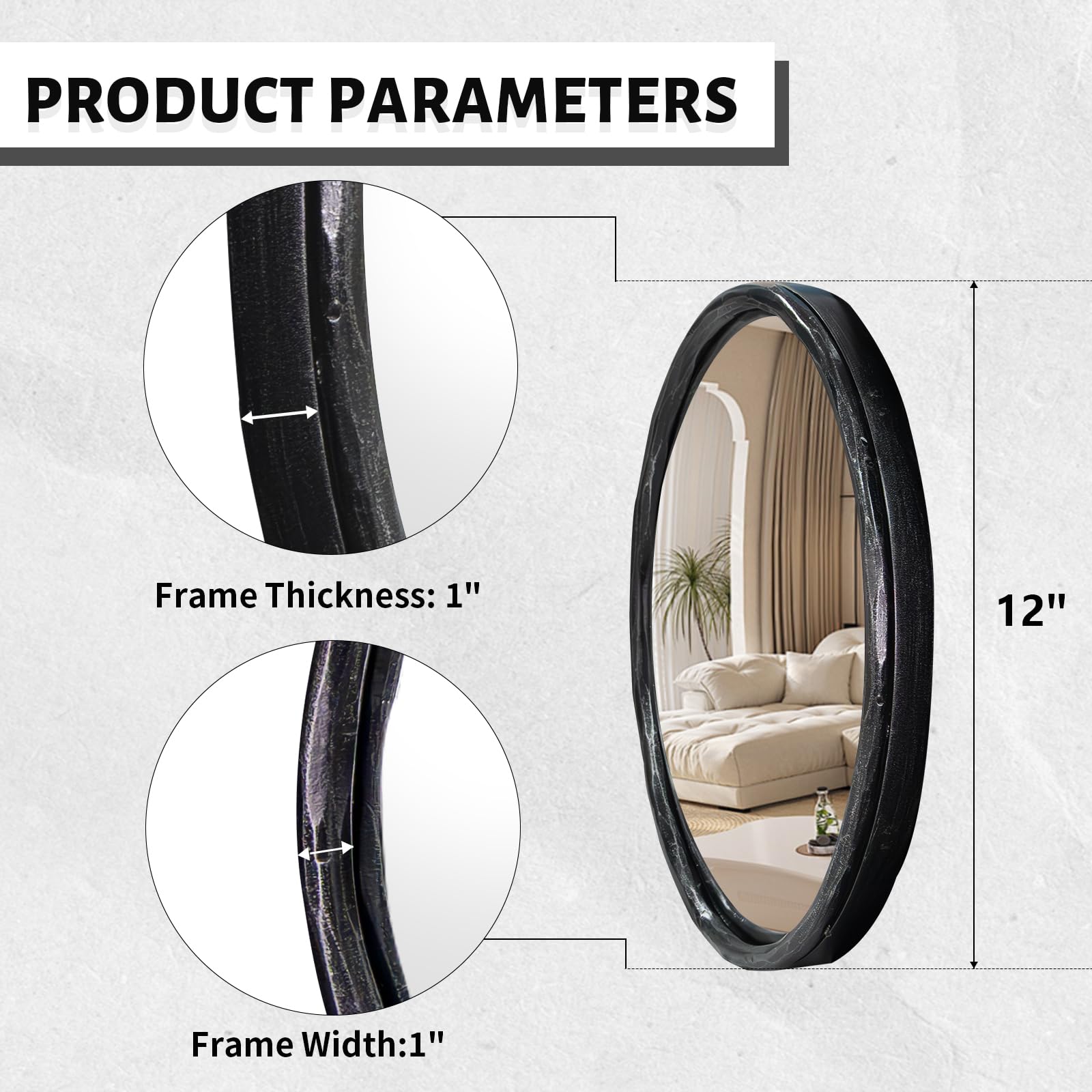 ヴィンテージ鏡 Amazon.com: GIFTTROVE Hand-Forged Antique Black Round Convex