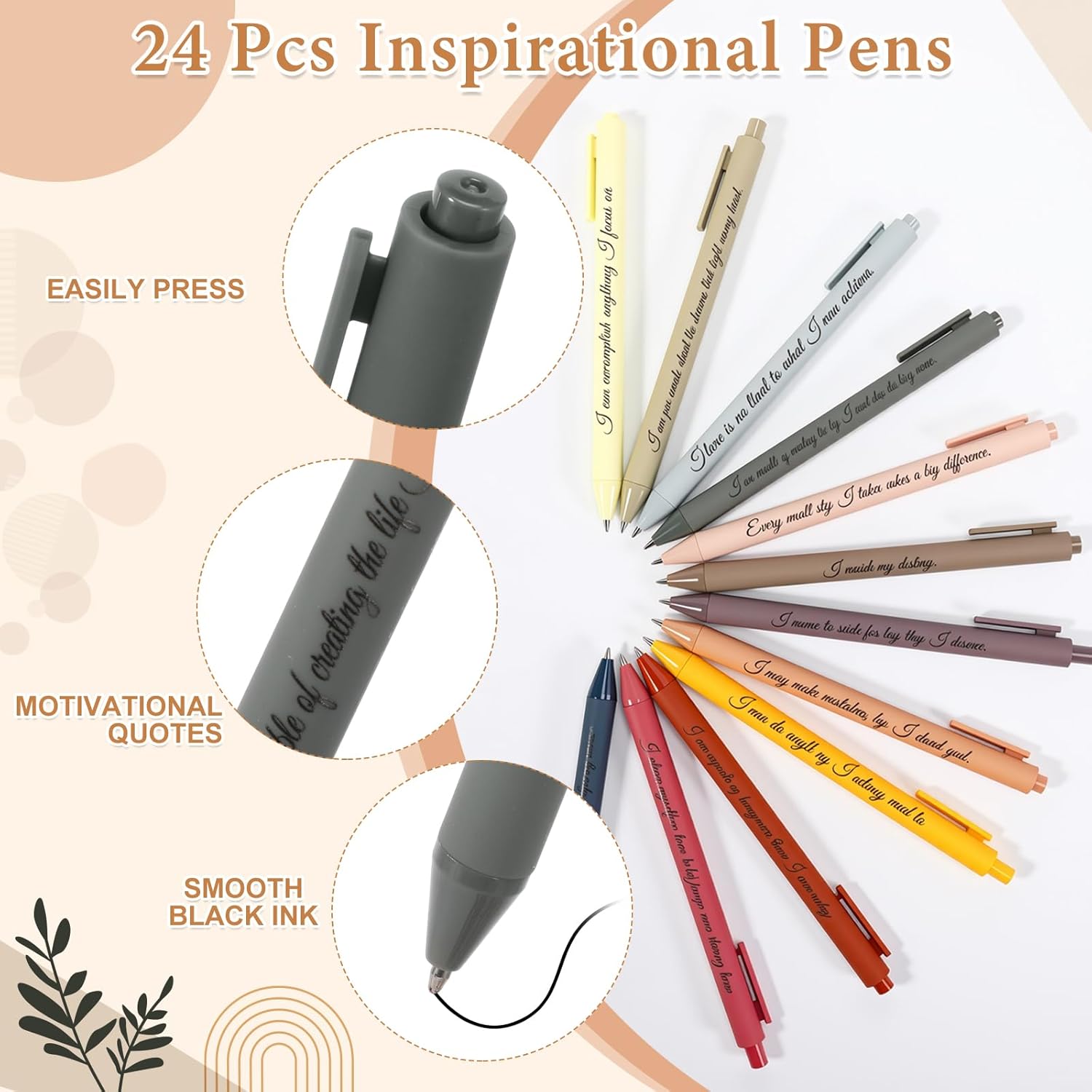 Mooliwe 72 Pcs/24 Set Positive Affirmation Gift Set for Women Gratitude Notebooks with Ballpoint Pens Mini Mirrors Small Bags Motivational Encouragement Notepad for Women Coworkers Adult Party Favor