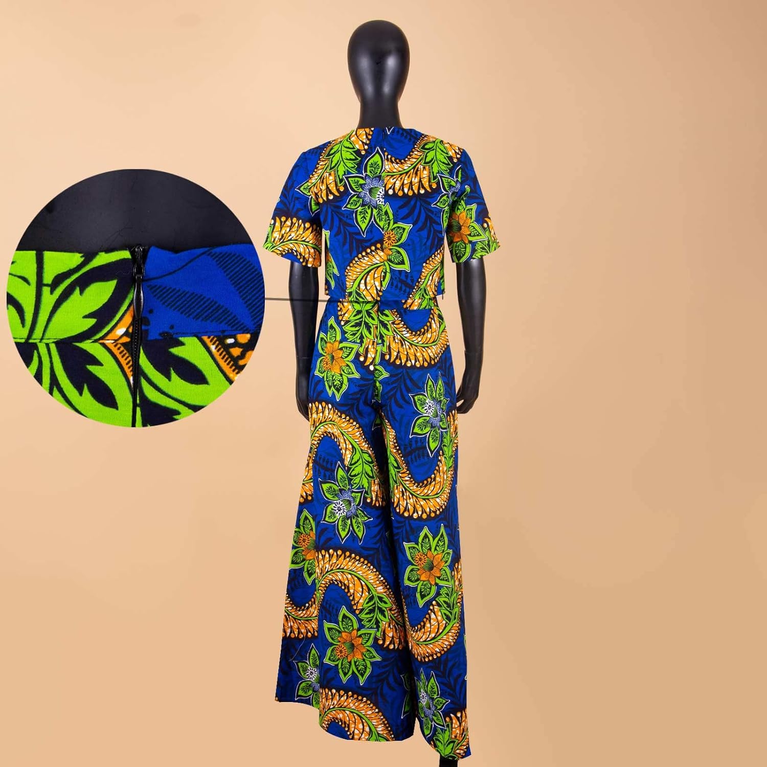 African Suits for Women Short Sleeve Crop Top and Pants 2 Piece Set Outfits Dashiki Plus Size Casual Tracksuit - Image 2