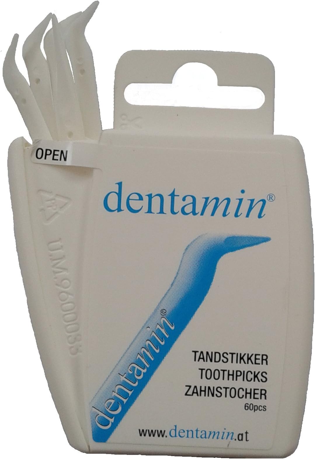 pocket box, 60 toothpicks in practical dispenser box.