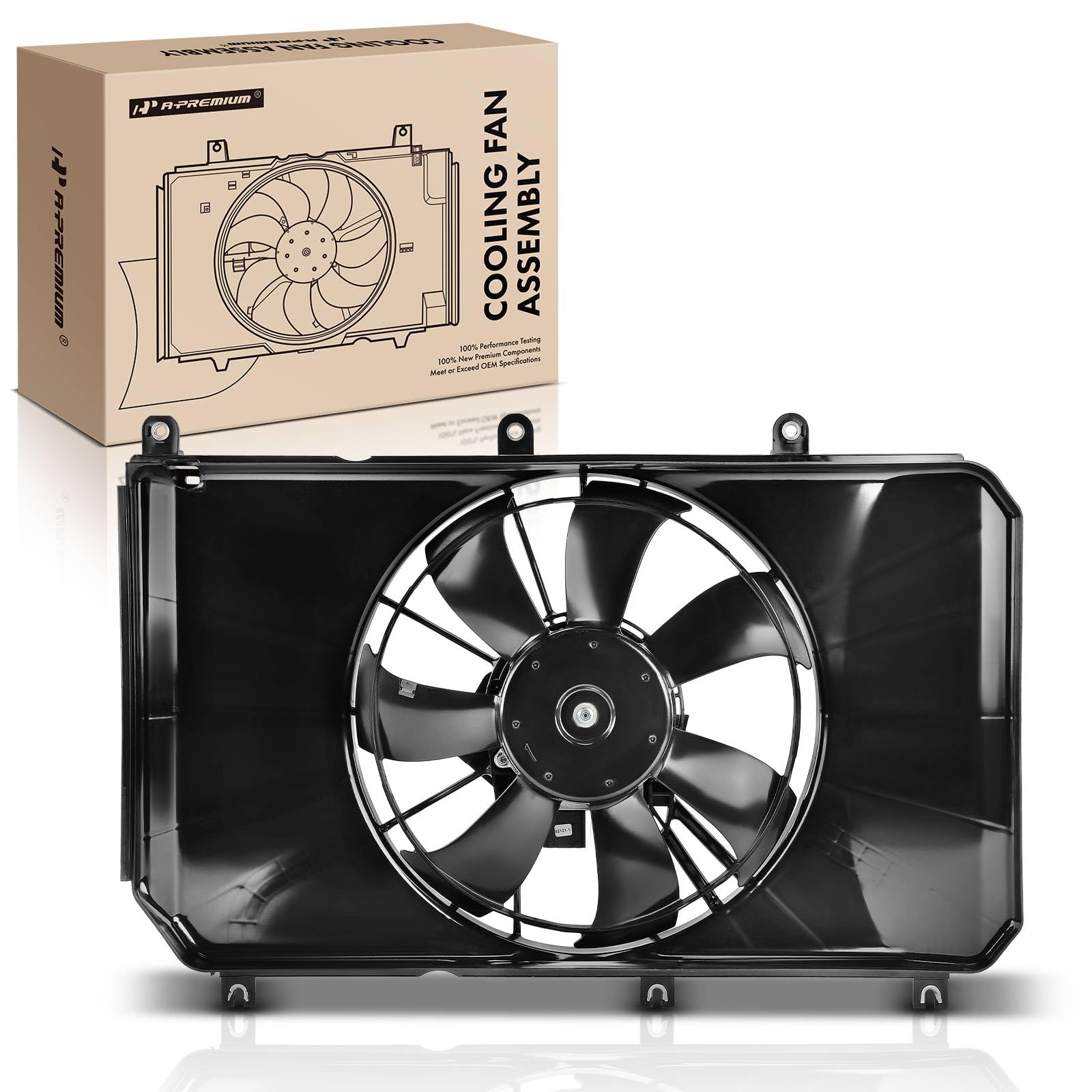 A-Premium Engine Radiator Cooling Fan Assembly with Brushless Motor Compatible with Select Honda Models - CR-V CRV 2020 2021 2022, 2.0L - Replace#