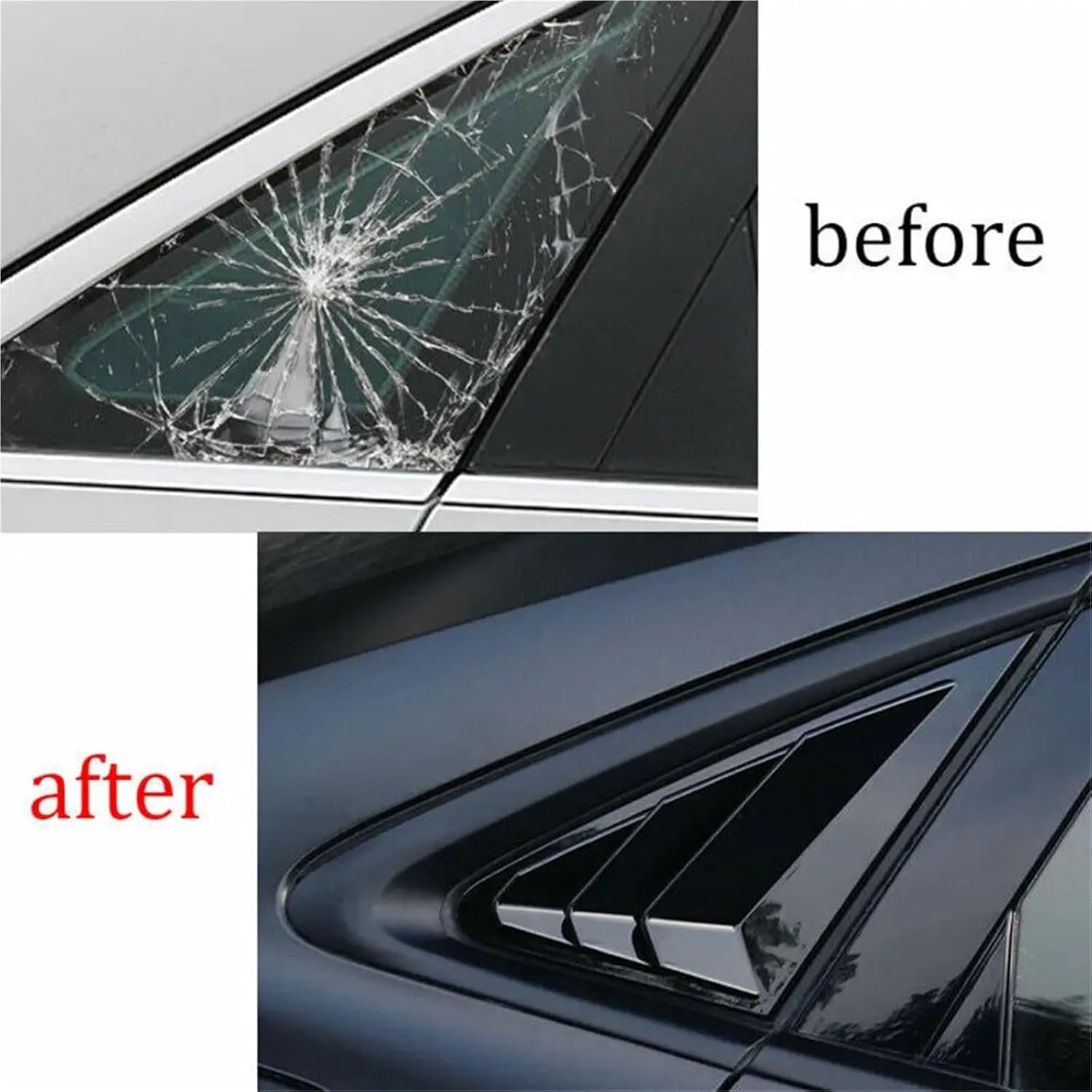 Compatible for Audi A3 Sedan 2014-2020 Car Rear Louver Window Side Shutter Cover Trim Sticker Vent Scoop ABS Carbon Fiber Auto Accessories(Black)