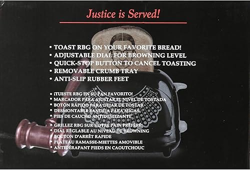 Miniatura 8 de Ruth Bader Ginsburg Tostadora, tostada la cara de RBG en tu tostada, tostadora SCOTUS