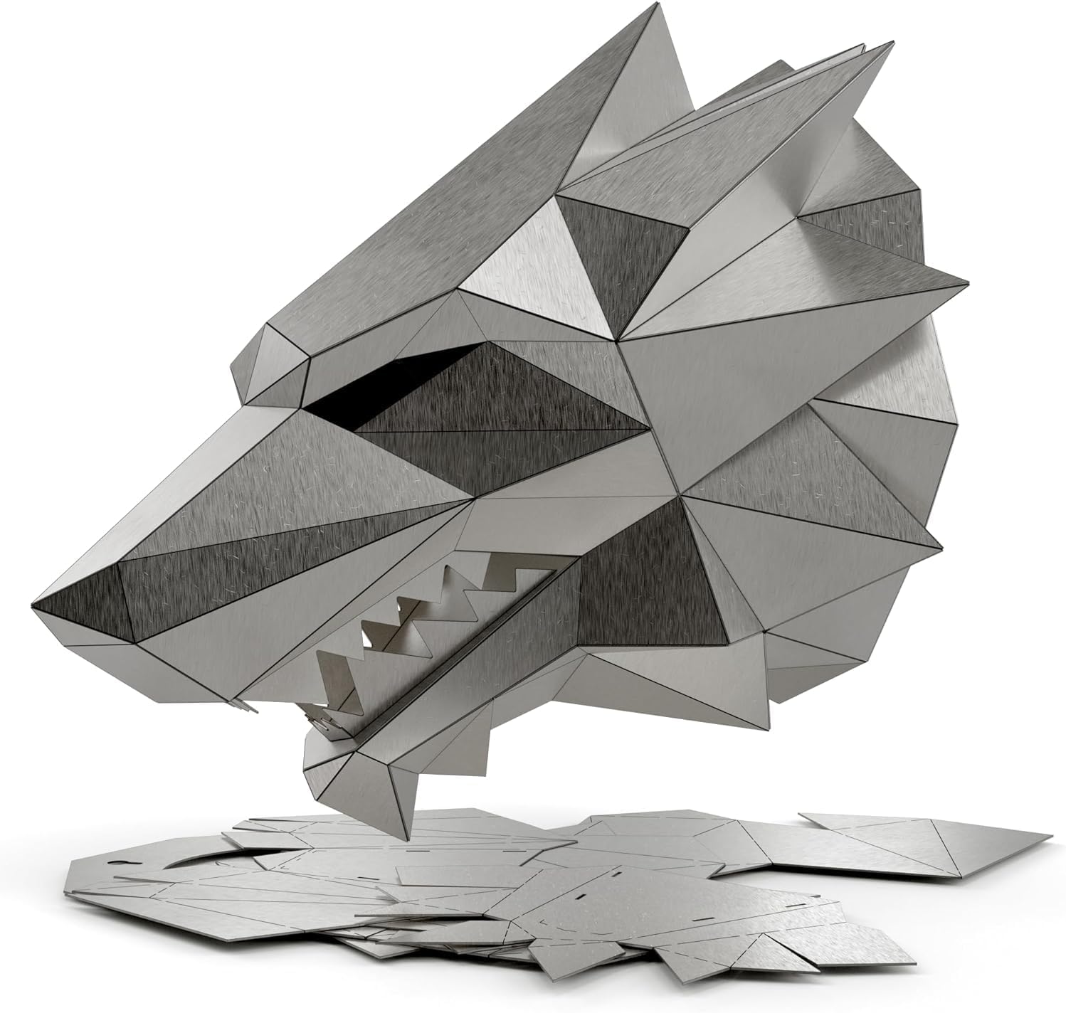 Dire Wolf Head Welding kit For Beginners Practice,201 stainless steel Welding Coupons,Laser Cut Welding Training Metal Suitable For TIG, MIG, Gas, Arc, Stick, DIY Welding Practice Kit (14 pcs)