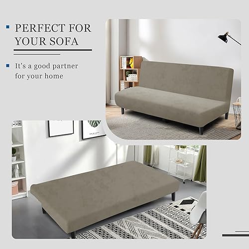 Miniatura 3 de Funda elástica para futón sin brazos de Navidad, funda elástica universal para sofá cama, decoración de vacaciones sin reposabrazos, funda de sofá