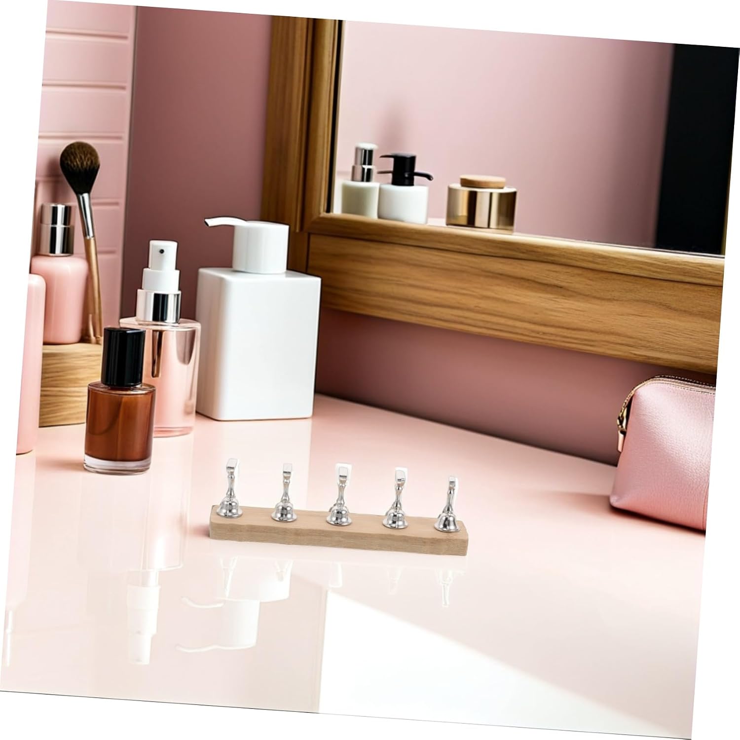 TIDTALEO 2set Practice Nail Tips Stand for Press Nails Display with Strong Magnetism and Reusable Mounting Tape and Salon Use