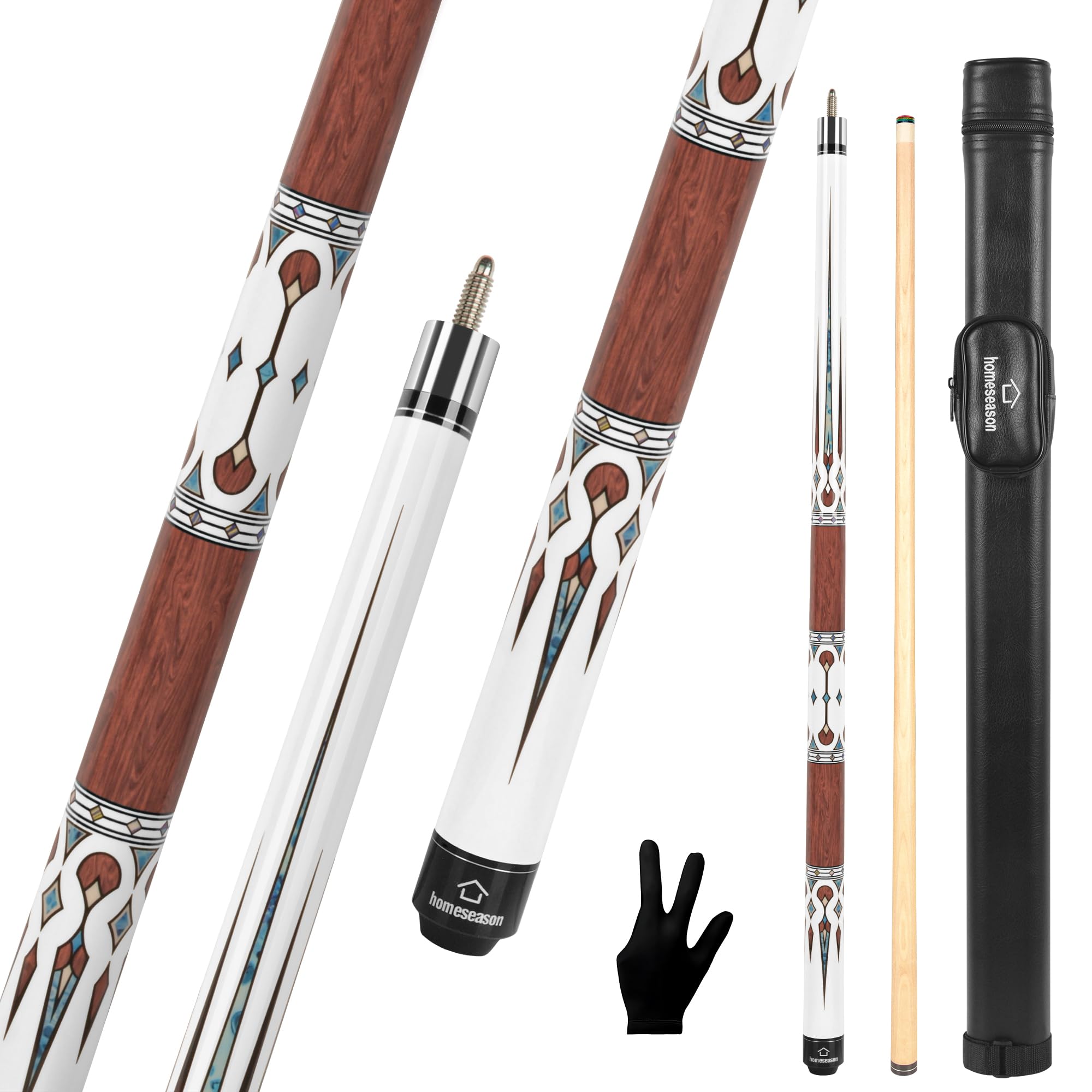 'HomeSeason Pool Cue Stick 57'' Billiard Cue Sticks Professional Low Deflection Pool Sticks'