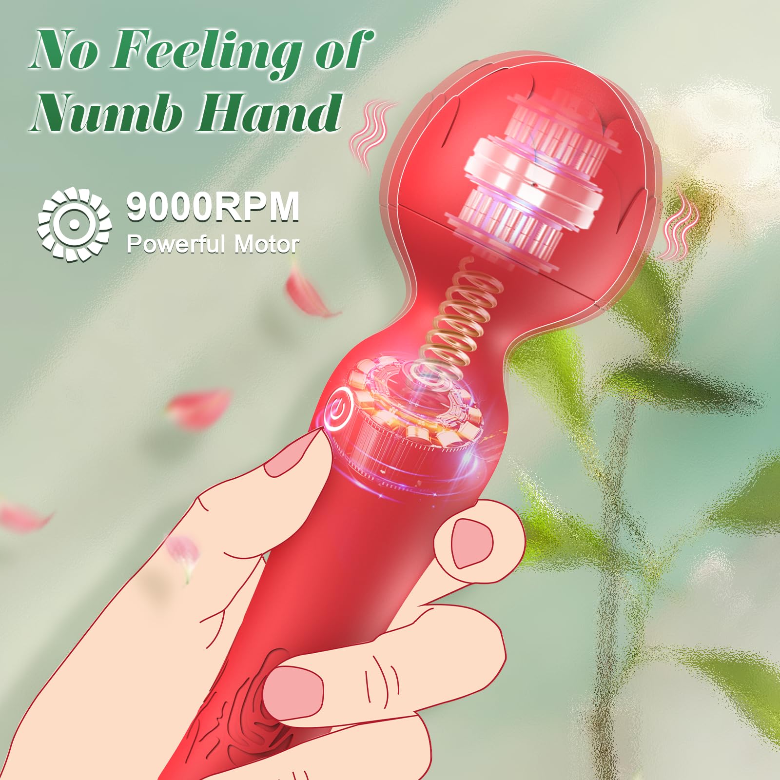 Wand Vibrator Rose Sex Toy - Clitoral Stimulator Anal Nipple G Spot Vibrators, Rose Adult Sex Toys Magic Quiet Cordless Massager & Waterproof, Female Vibrator Sex Toy Sexual Pleasure Tools for Women