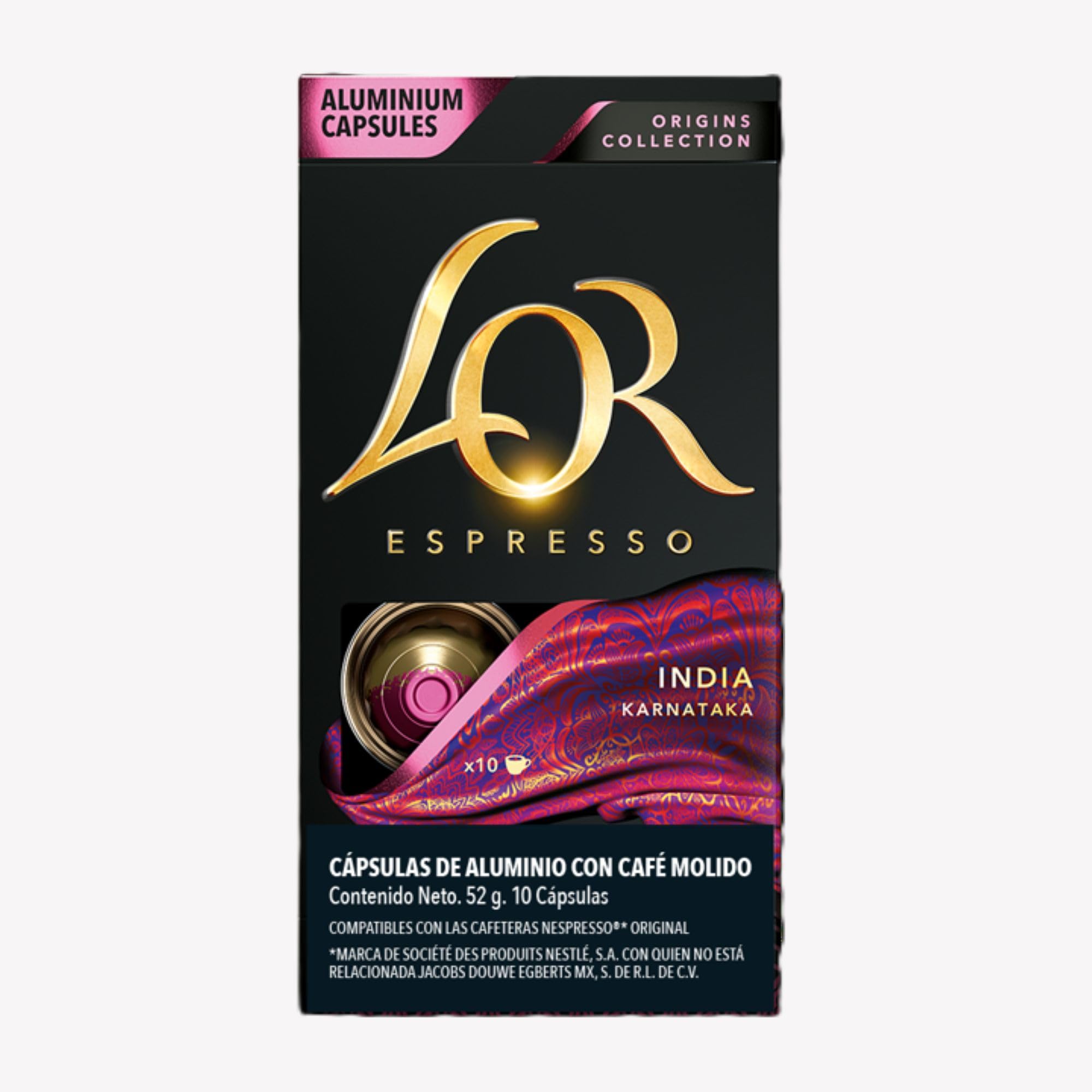 L'Or Espresso India - Nespresso Compatible Coffee Capsules (Pack of 1, 10 capsules in total)