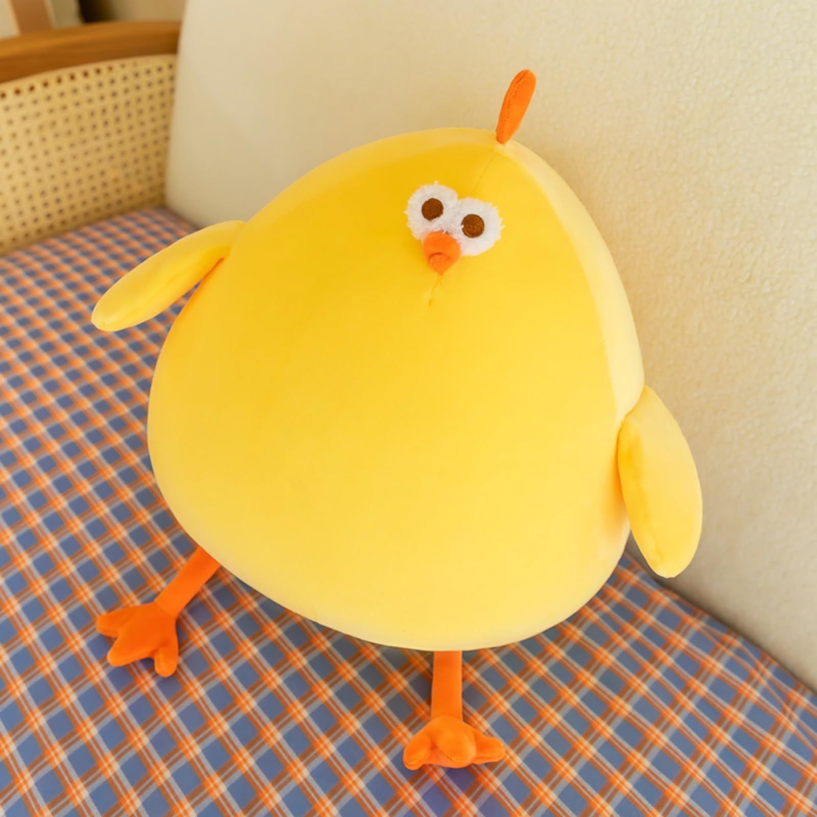 Kuscheltier Küken, Süßes Pummelige Hühner Plüsch, Kleines Gelbes Küken-Kissen, zum Kuscheln und Spielen, für MäDchen Und Jungen (85 cm,Gelb)