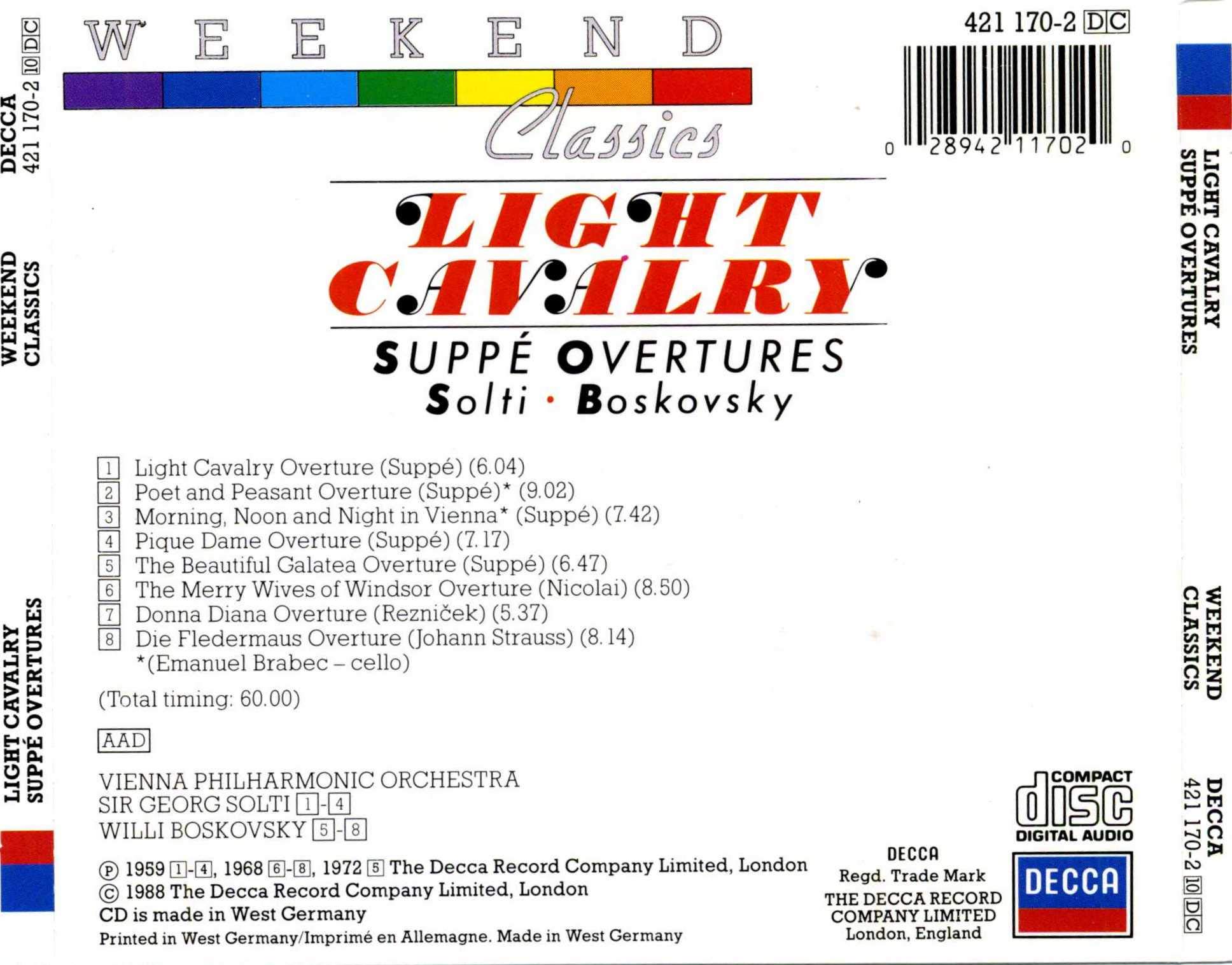 Overtures [Audio CD] Suppe; Boskovsky; Solti and Vpo