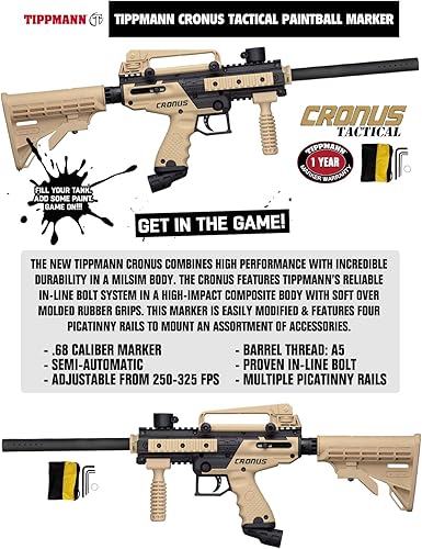 Miniatura 3 de Maddog Tippmann Cronus Tactical Silver Paintball Gun Marker Starter Package