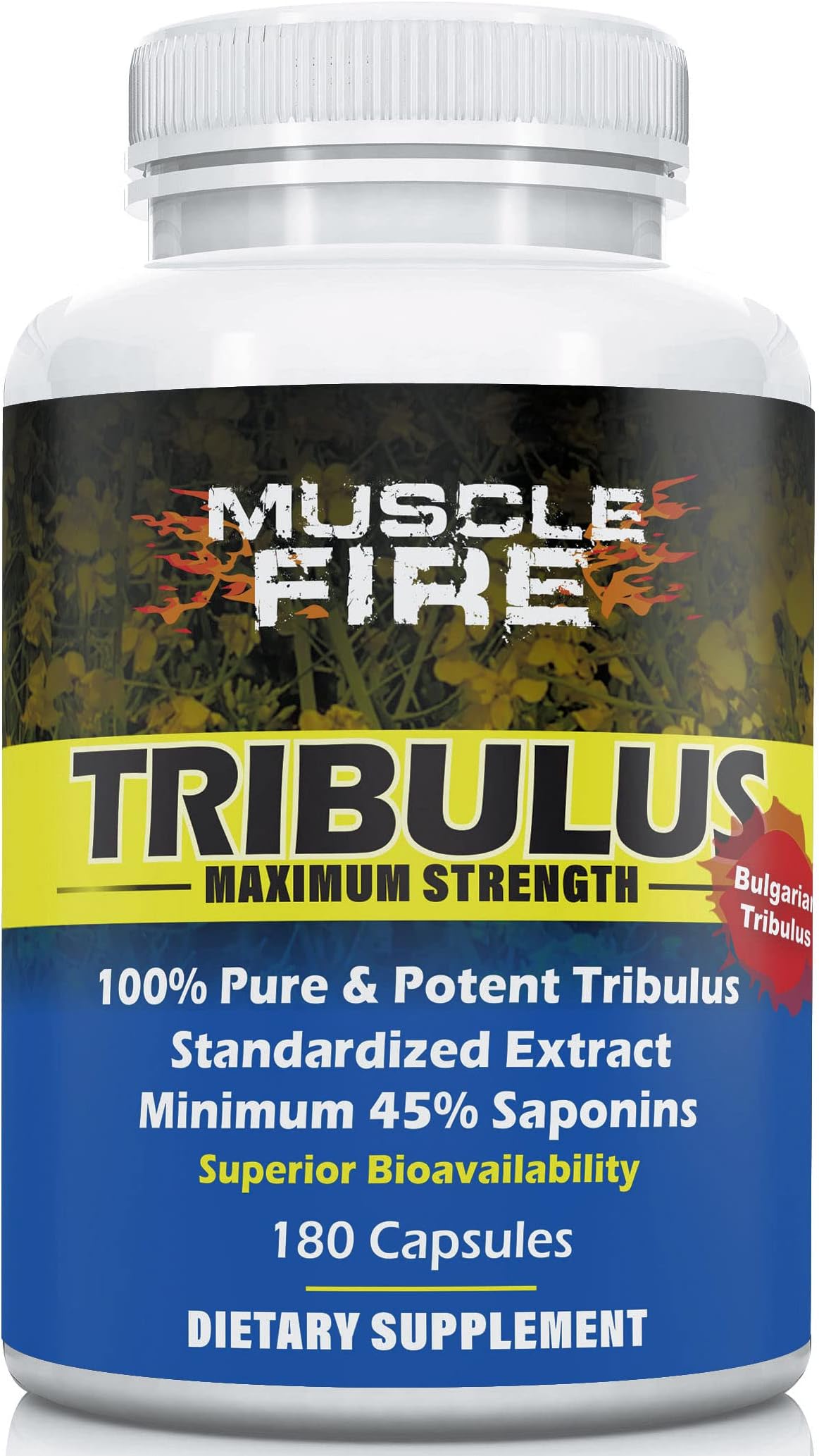 Herbal Nutrition Tribulus Terrestris, Bulgarian, 1500mg 45% Saponins, Lecithin for Better Update, 180 Capsules, One Bottleโฆ