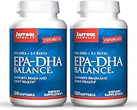 Vista 1 de Jarrow Formulas Equilibrio EPA-DHA de 600 mg 120 cápsulas blandas, paquete de 2 Proporción 21 de EPA y DHA Apoya la salud del cerebro