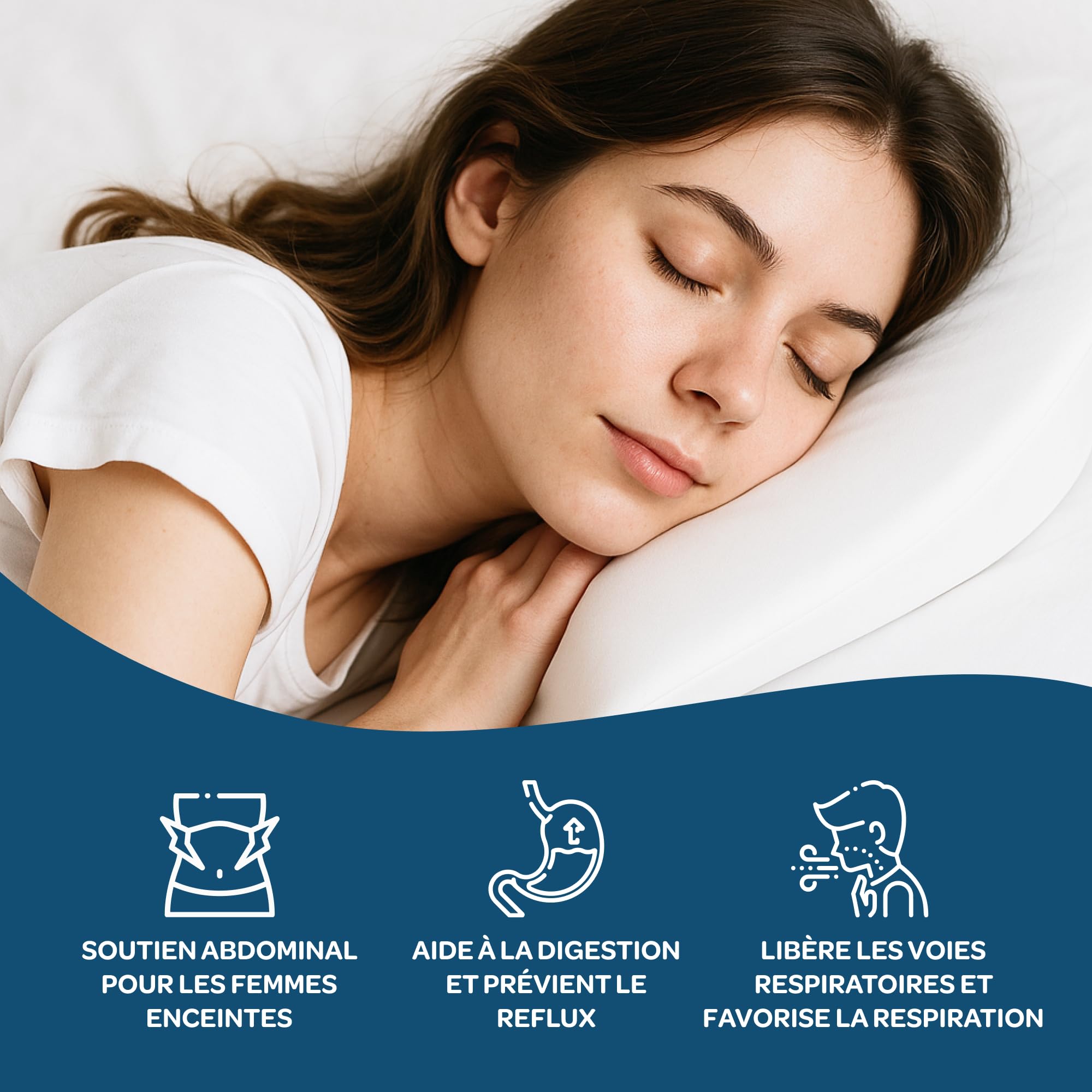 DOLCI SOGNI Coussin Anti Reflux - Oreiller Anti-Reflux 35x30x6 cm pour Reflux Gastro-Œsophagien Support Triangulaire Rehausse Matelas - Surélévateur Reflux à Partir de 2 Ans - Made in Italy