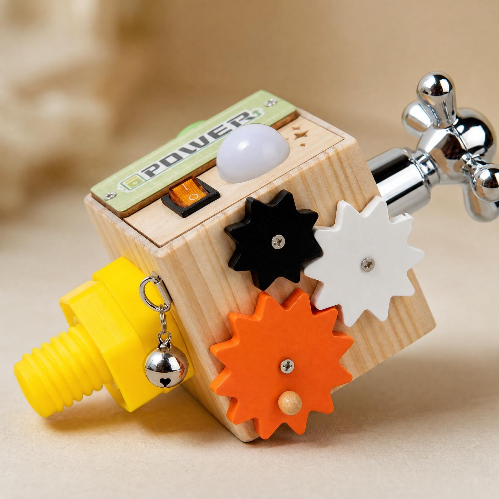 Cubo attività Metodo Educativo Non Elettrico Cubo attività con Interruttori e Ingranaggi Robusto Giocattolo Educativo, Viaggi