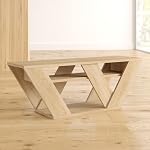 JV Home Pipralla Collection TV Stand Élégant Unité de divertissement TV Cabinet pour salon, Chambre Adaptée jusqu'à 50” (Chêne)