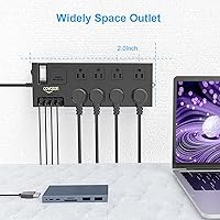 Vista 6 de Regleta de alimentación IPX6 para exteriores resistente a la intemperie, 8 salidas de 15 pies, cable de extensión para exteriores, impermeable