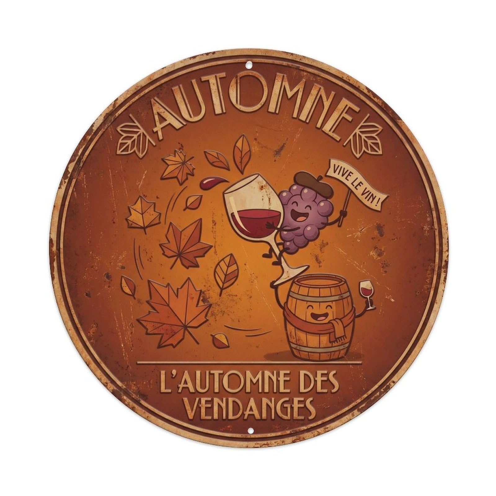 Autumn Humorous Lounge Autumn Vintage Metal Tin Sign Plaque Wall Decor for Cafe, Club Bar, Office, Garden Metal Poster 8x8Inch