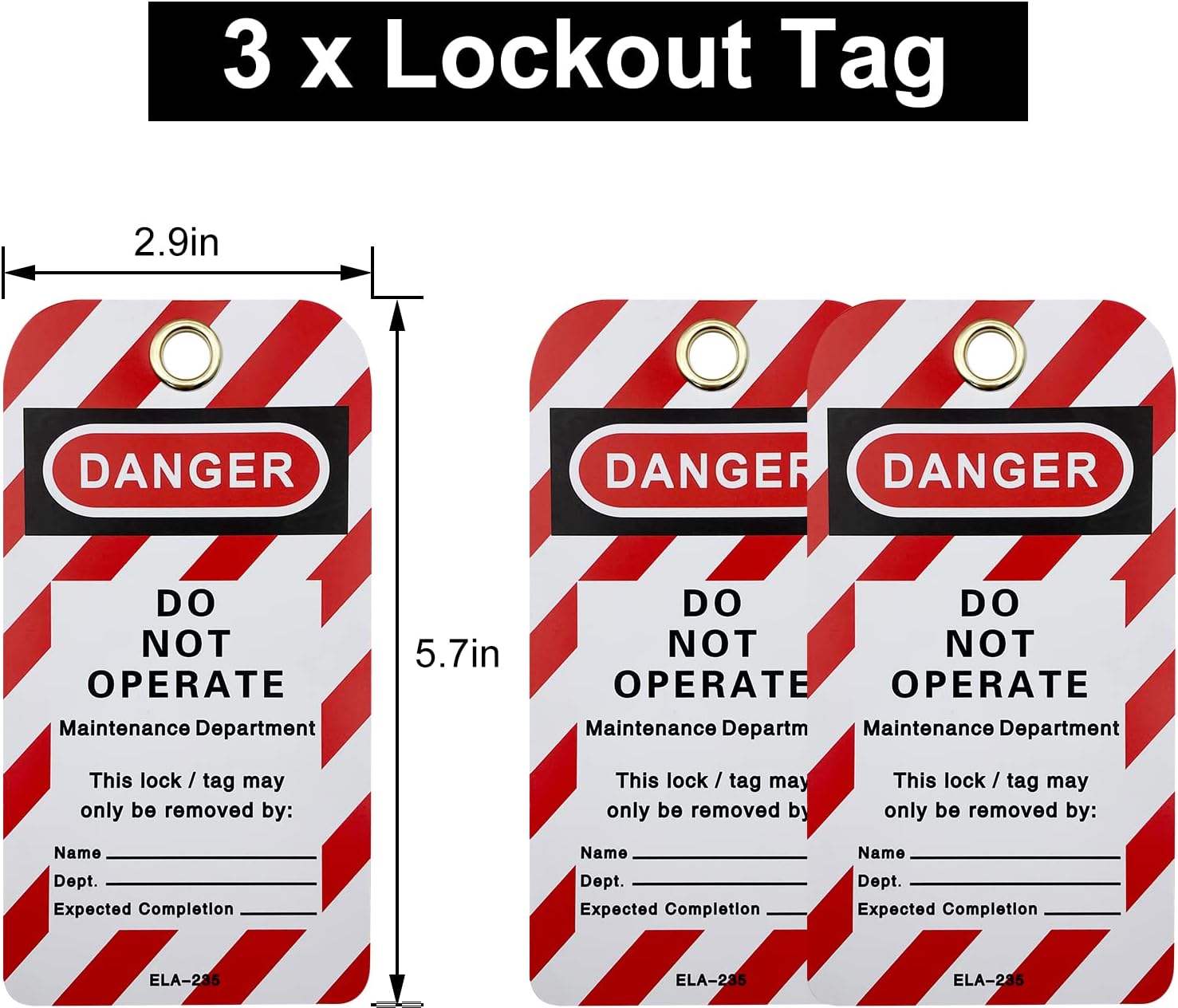 Buy 2 get 3 Lockout Tagout Kit - Clamp-On Circuit Breaker Lockout , Group Lockout Hasps, Lockout Tag, Universal Multi- Pole Breaker with Pocket Bag (Black Kit)