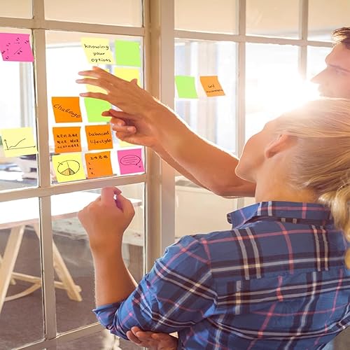 Miniatura 5 de Notas adhesivas de 3 x 3 pulgadas, almohadillas autoadhesivas de colores brillantes, fáciles de publicar para el hogar, oficina, cuaderno, 100