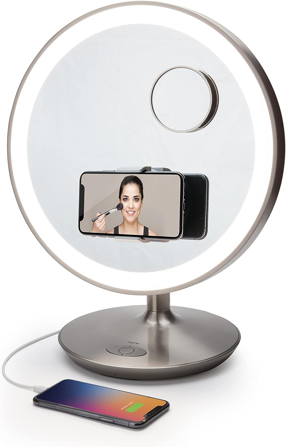 iHome Beauty Glow Ring XL 13" Makeup Mirror with Bluetooth