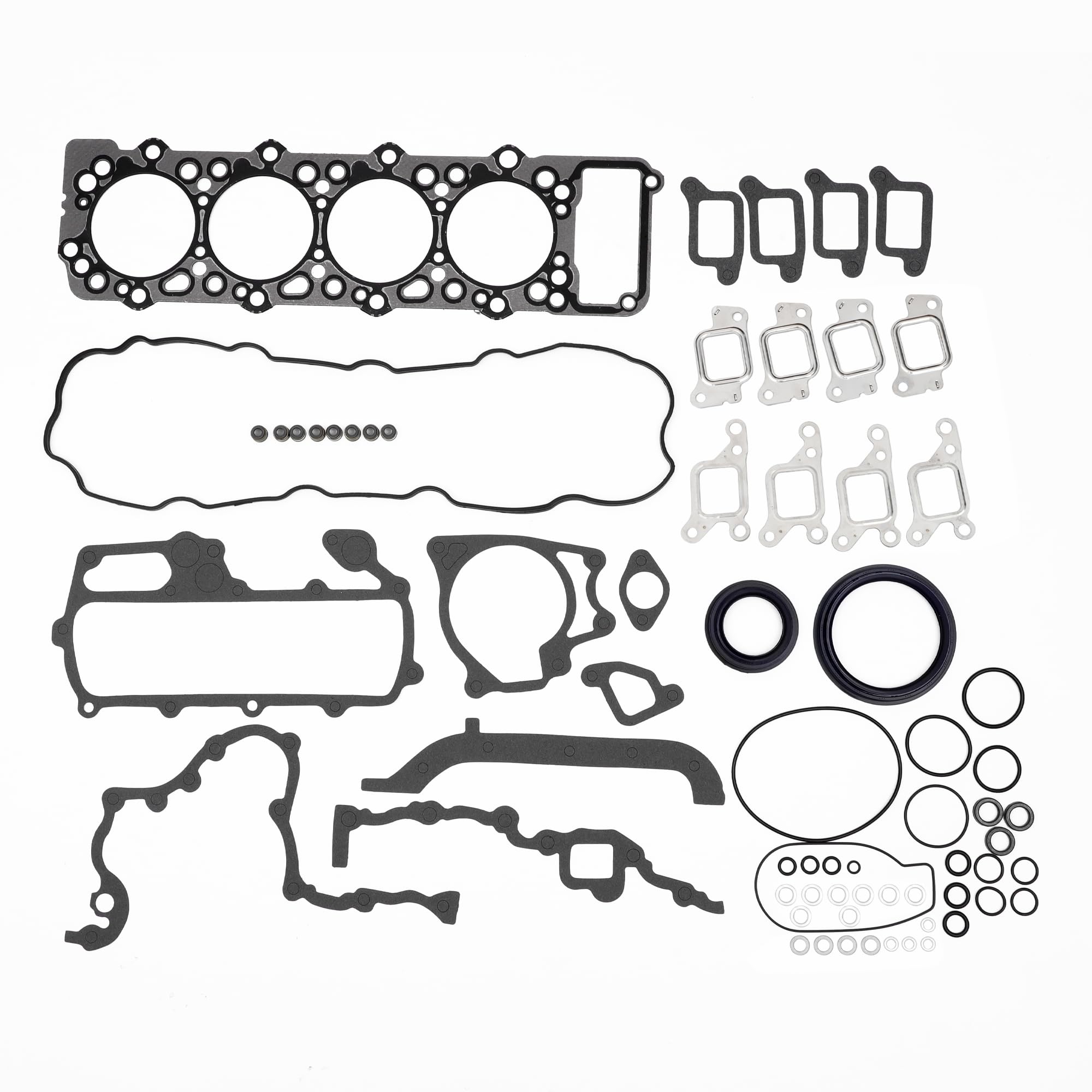 Juego De Juntas De Culata Y Válvula Para Mitsubishi 4M40-T 1 Set | OE No. ME996729, Goma Metal, Negro, Resistencia Altas Temperaturas, Instalación Fácil, Para V46W, V26W