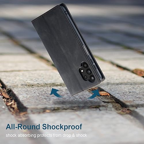 Miniatura 6 de Funda tipo cartera para Samsung Galaxy A32 5G con bloqueo RFID, tarjetero y función atril magnético, funda de cuero con tapa para Samsung Galaxy A32