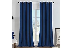 Joydeco Navy Blue Blackout Curtains - 96 Inches Long for Darkened Rooms