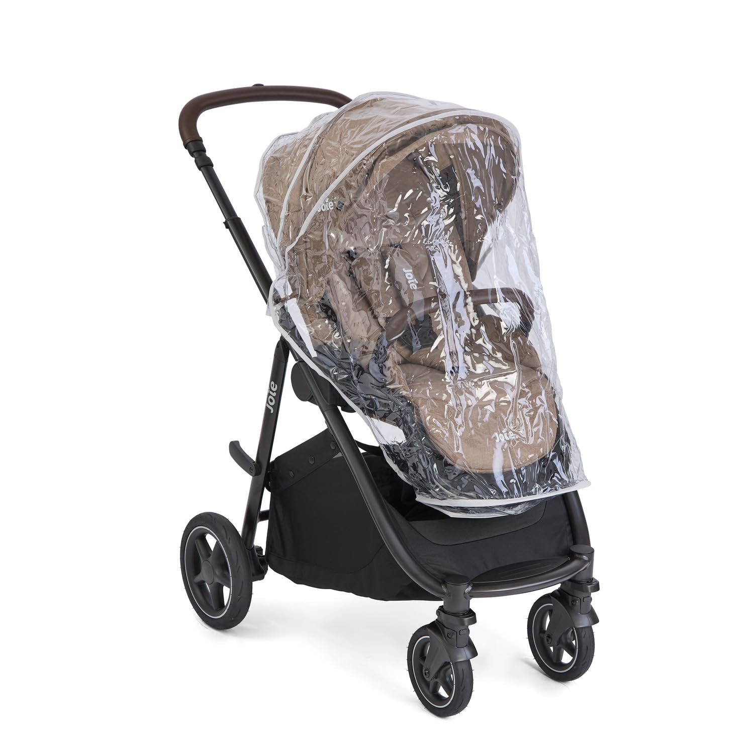 JOIE – VERSATRAX – Poussette naissance à 22 kg – Assise Réversible – Pliage 1 main – Roues Anti-Crevaison – Compatible Coque, nacelle – Habillage pluie, adaptateurs et porte-gobelet inclus – Cashew