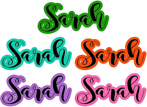 Miniatura 3 de Calcomanía personalizada con nombre, delineado, calcomanía de vinilo para vaso o vehículo, adhesivo de pared o ventana (aguamarina)