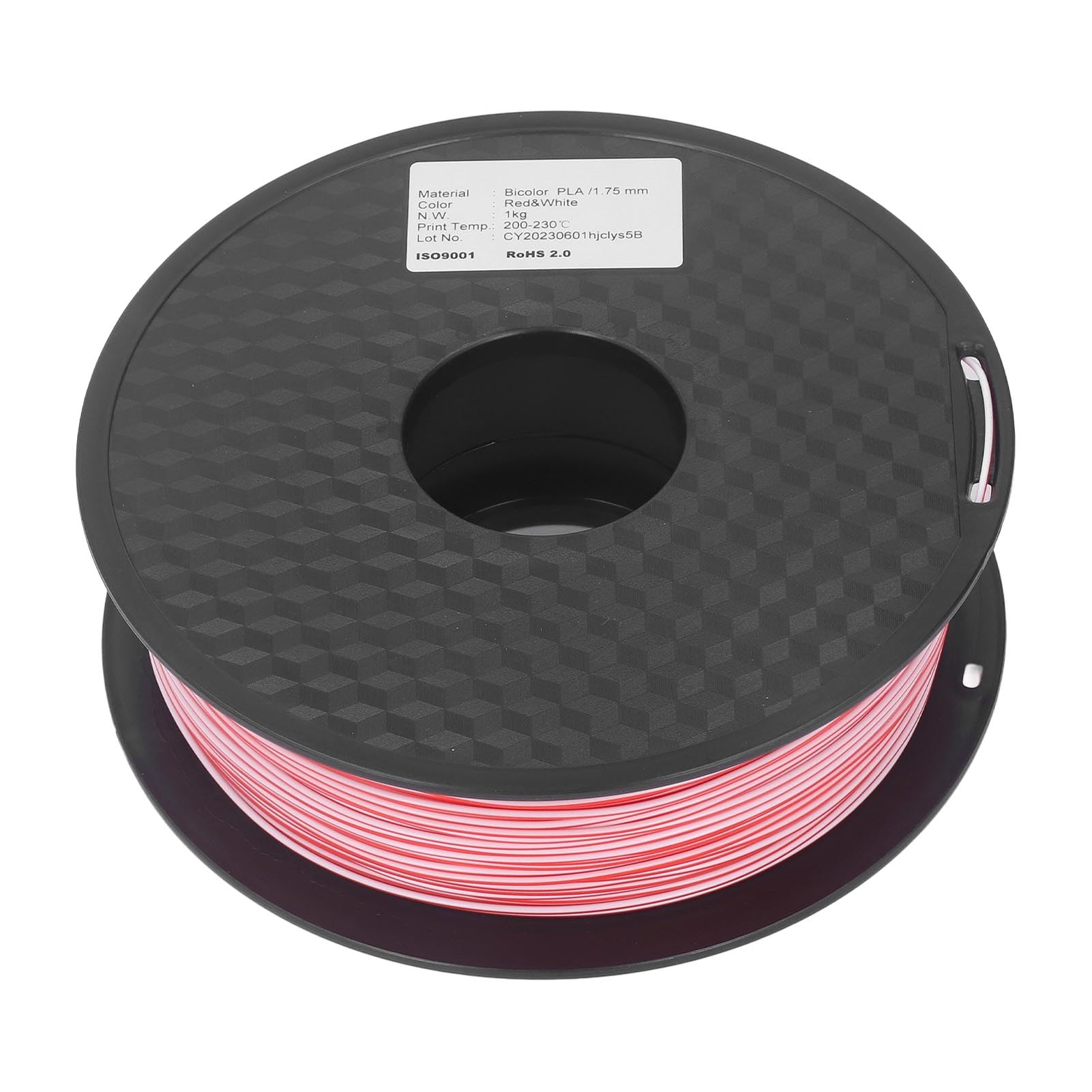 Filament do drukarki 3D 1,75 mm czerwono-biały dwukolorowy żarnik PLA wysokiej jakości materiał do drukowania dla modeli DIY i entuzjastów druku 3D
