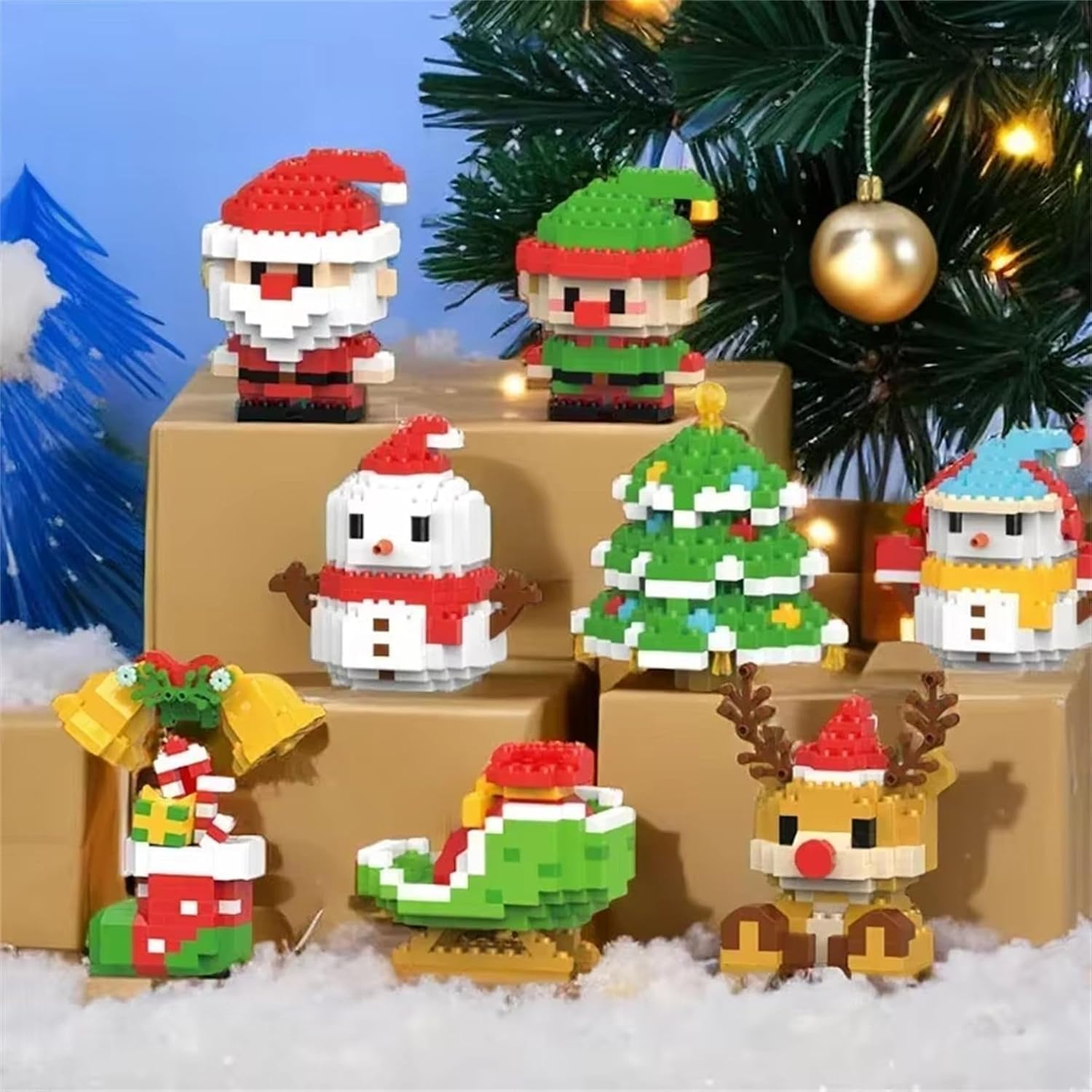 Ensemble de 9 blocs de construction du Père Noël,décorations de Noël 2025, mini figurines de construction, cadeau de Noël créatif (12 pièces) | Leroy Merlin Ensemble de 9 blocs de construction du Père Noël,décorations de Noël 2025, mini figurines de construction, cadeau de Noël créatif (12 pièces) | Leroy Merlin