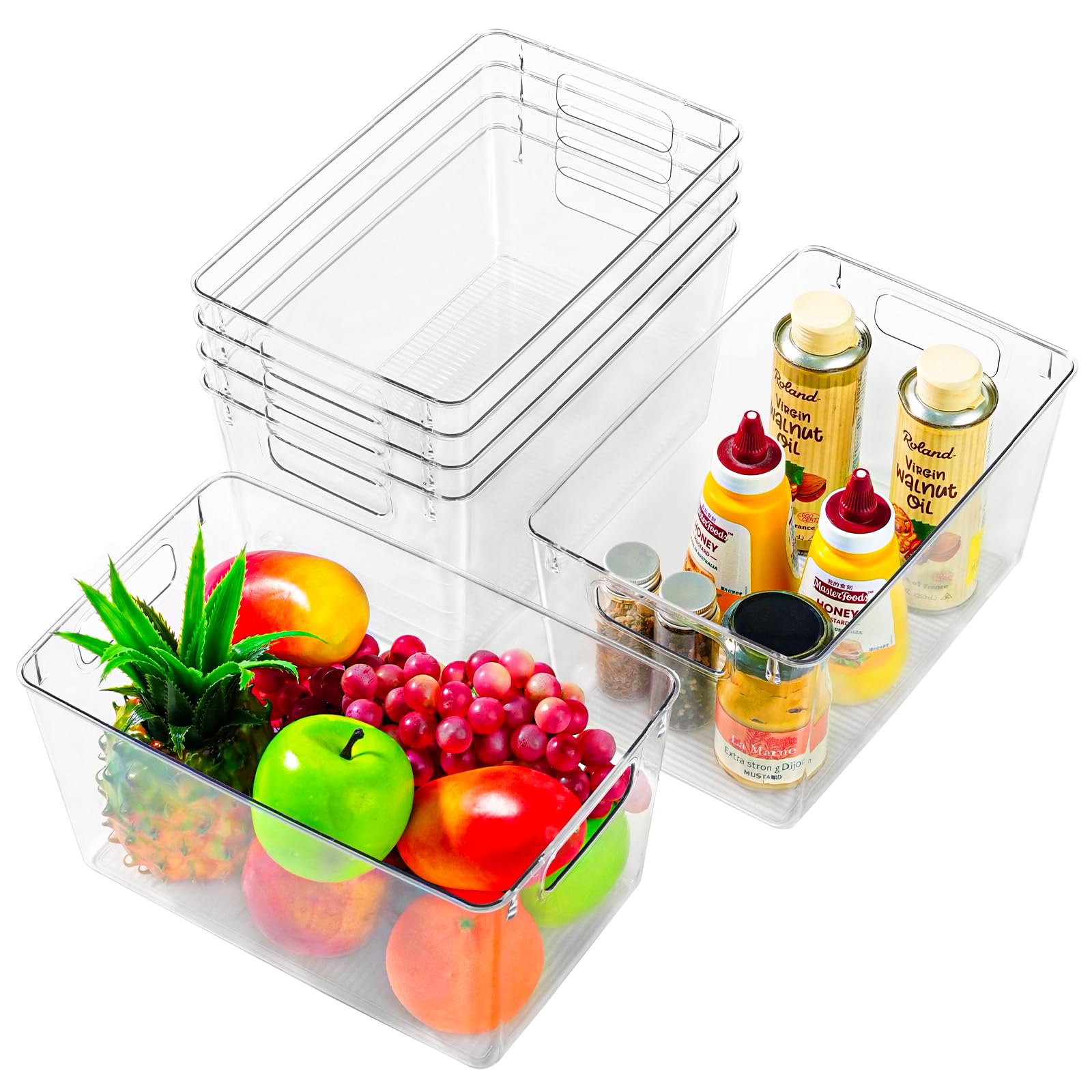 Photo 1 of Freebat 6 Pack Pantry Organization and Storage,Clear Plastic Storage Bins