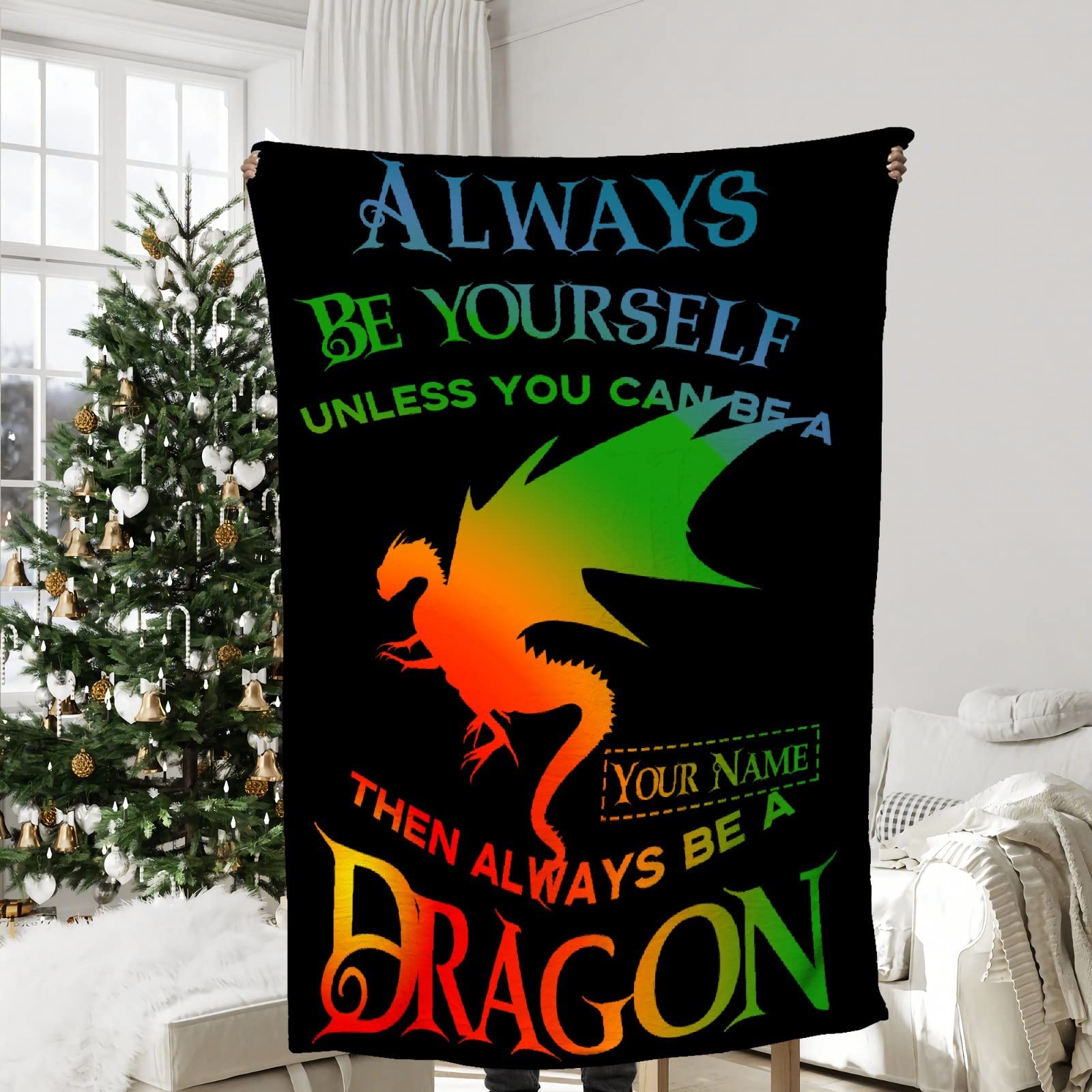 Personalized Dragon Blanket Gifts for Boys Girls,Dragon Custom Name Baby Blanket Wild Animal Personalized Nursery Swaddling Blankets Cartoon Dragon Nameized Baby Throw Blanket for Swaddle Stroller