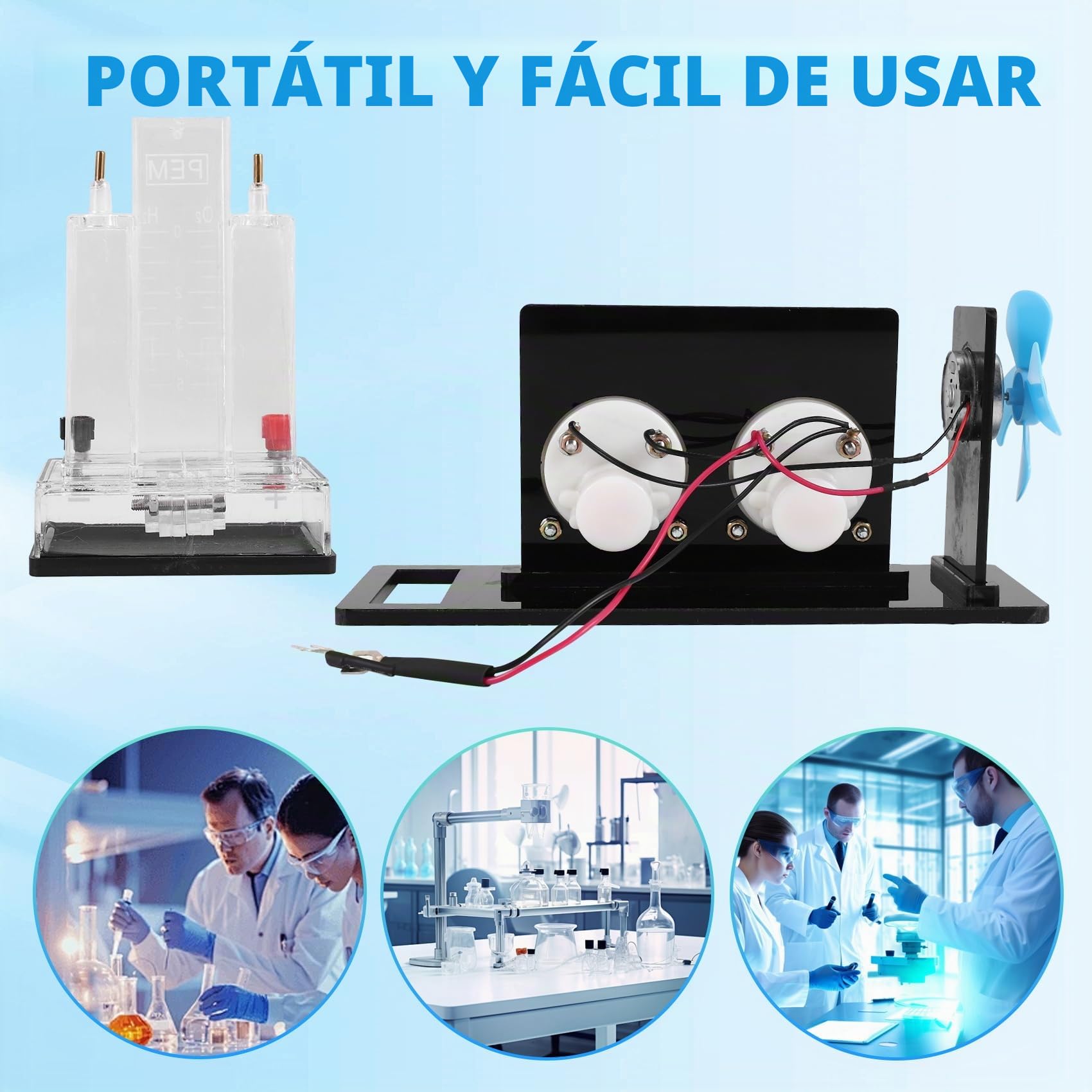 Celda de Combustible de Hidrógeno, Celda de Combustible de Membrana de Intercambio de Protones, Accesorios de Enseñanza de Laboratorio de Secundaria de Nueva Energía
