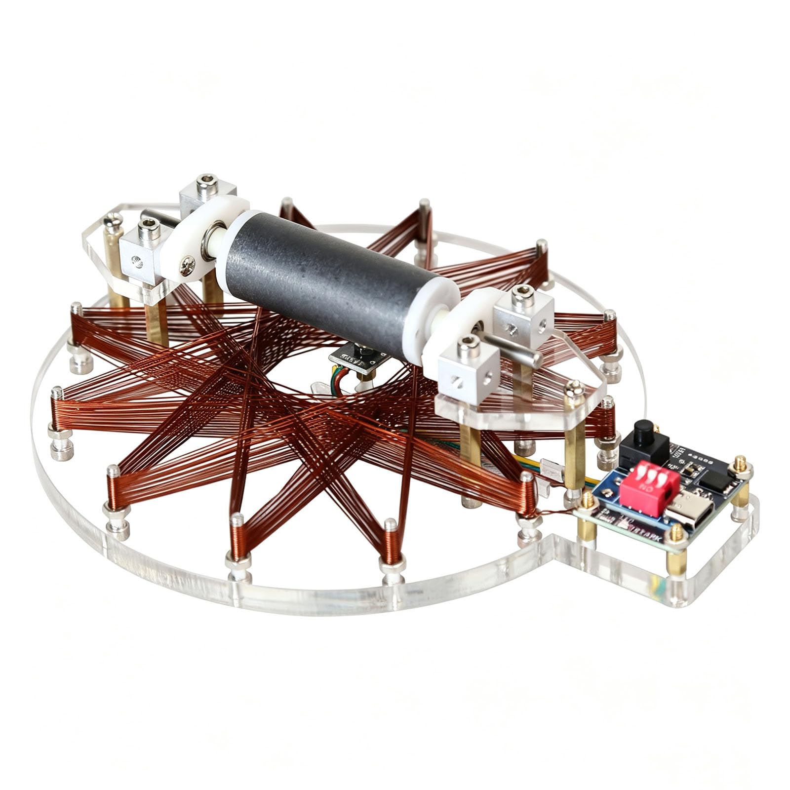 Metal Star Coil Motor, Hall Brushless Motor, High Speed Bearing Science Physics Experiment Model, Type-C Powered, 2000-5000 obr./min, do nauczania fizyki, narzędzie edukacyjne