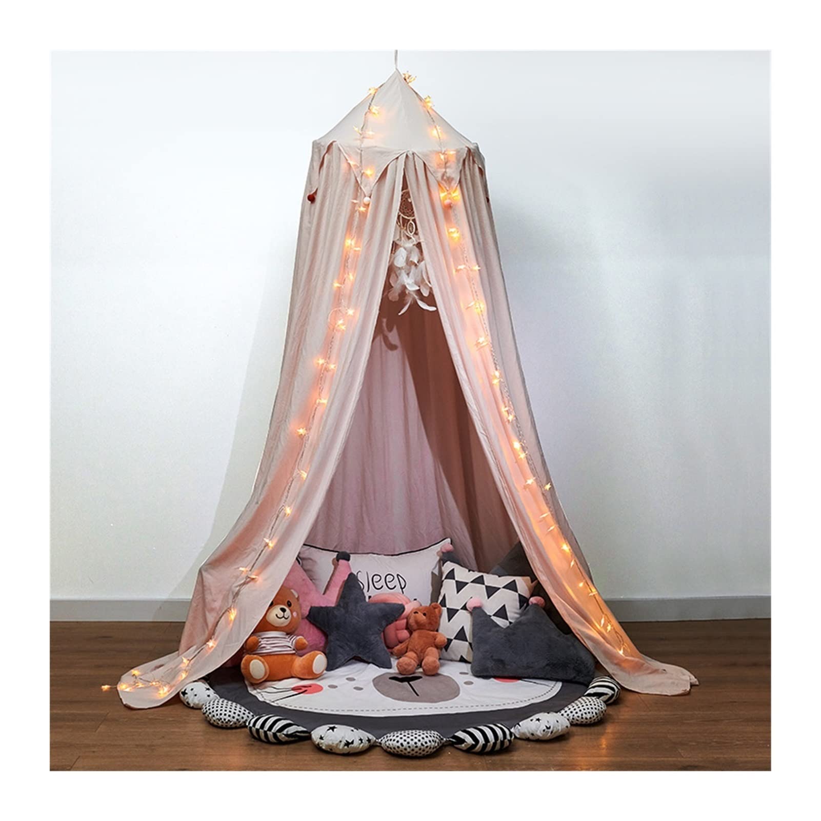 Tenda a baldacchino per Bambini Tenda per Letto a baldacchino per Culla Tenda per Letto in Tessuto ombreggiante Tenda per Letto a baldacchino per Principessa Hung Dome con Lettino in Pizzo Decor