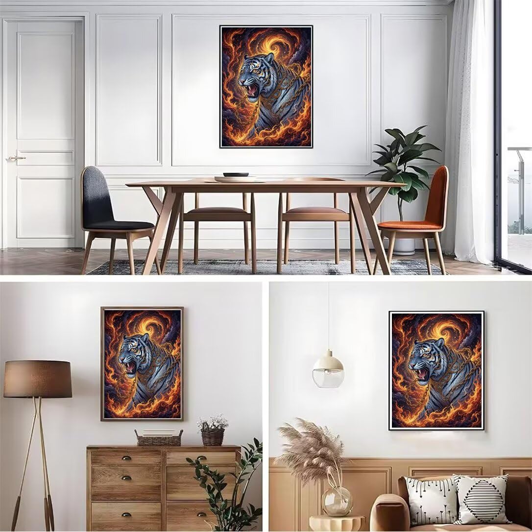 Diamond Painting Tigre, Manualidad Creativa y Relajante 100x130cm C8-136