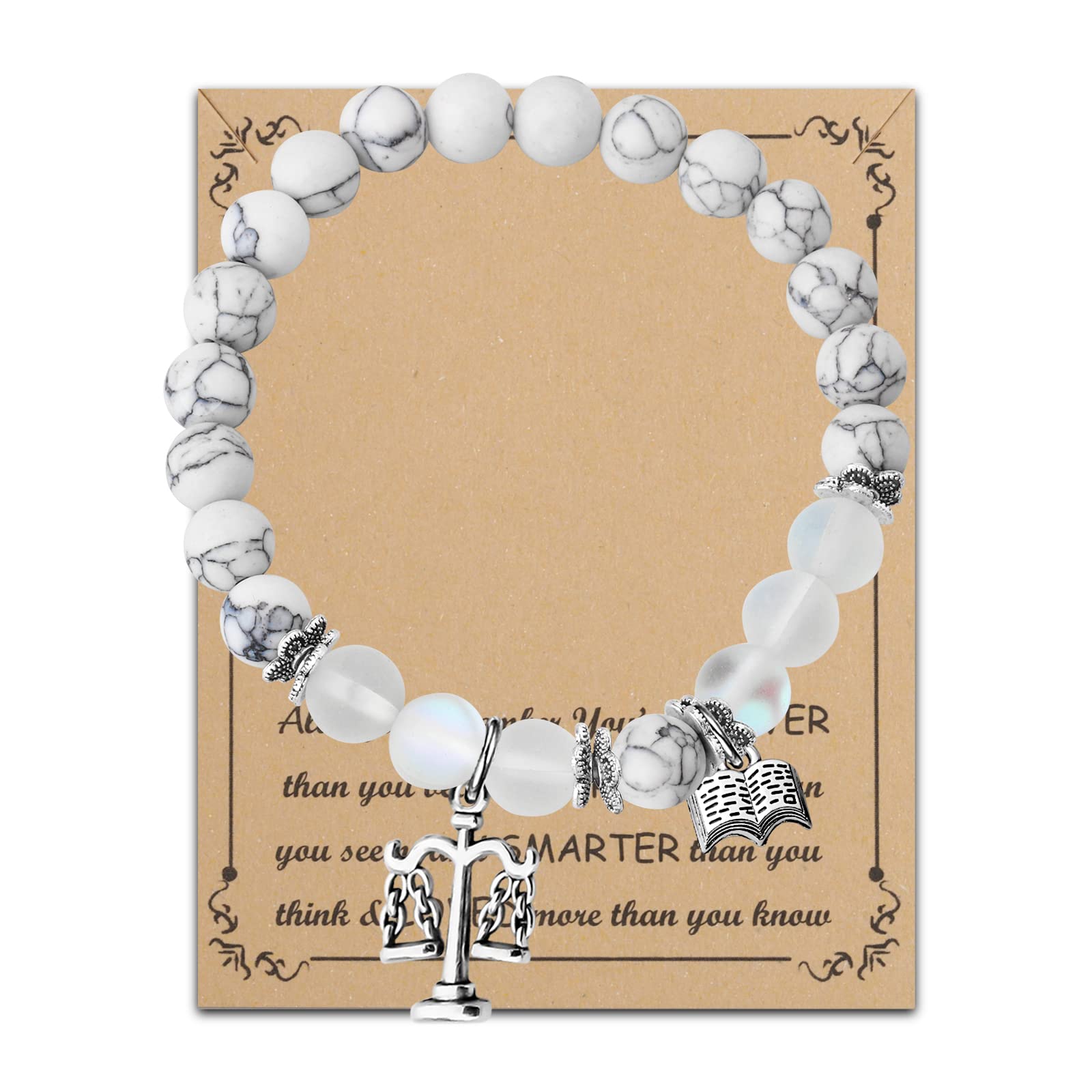 FUSTYLE Lawyer Graduation Bracelet Believe in Yourself and You Will be Unstoppable Law School Graduate Gift Inspirational Gift for Lawyer (Silver)