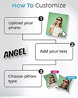 Vista 6 de Printualist Almohada de fotos personalizada: almohada personalizada con imagen y texto, tela de poliéster premium, cremallera oculta