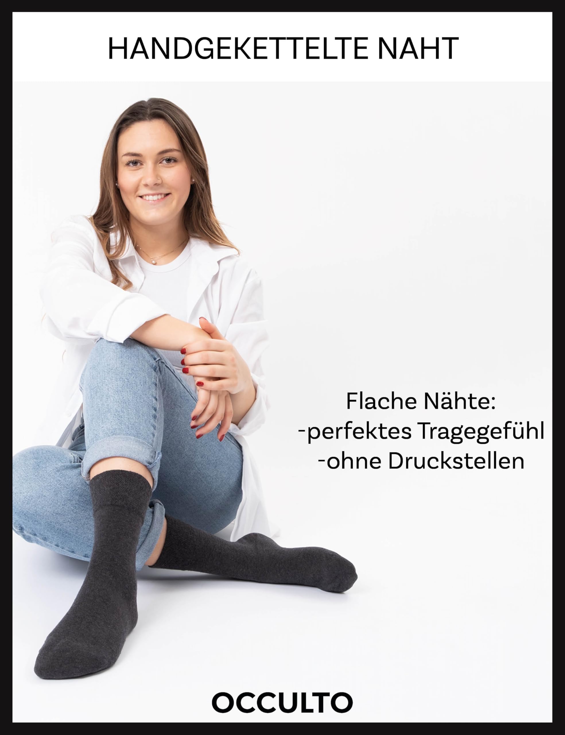 Occulto 10 Paar Diabetikersocken für Herren & Damen ohne Naht ohne Gummibund aus Baumwolle