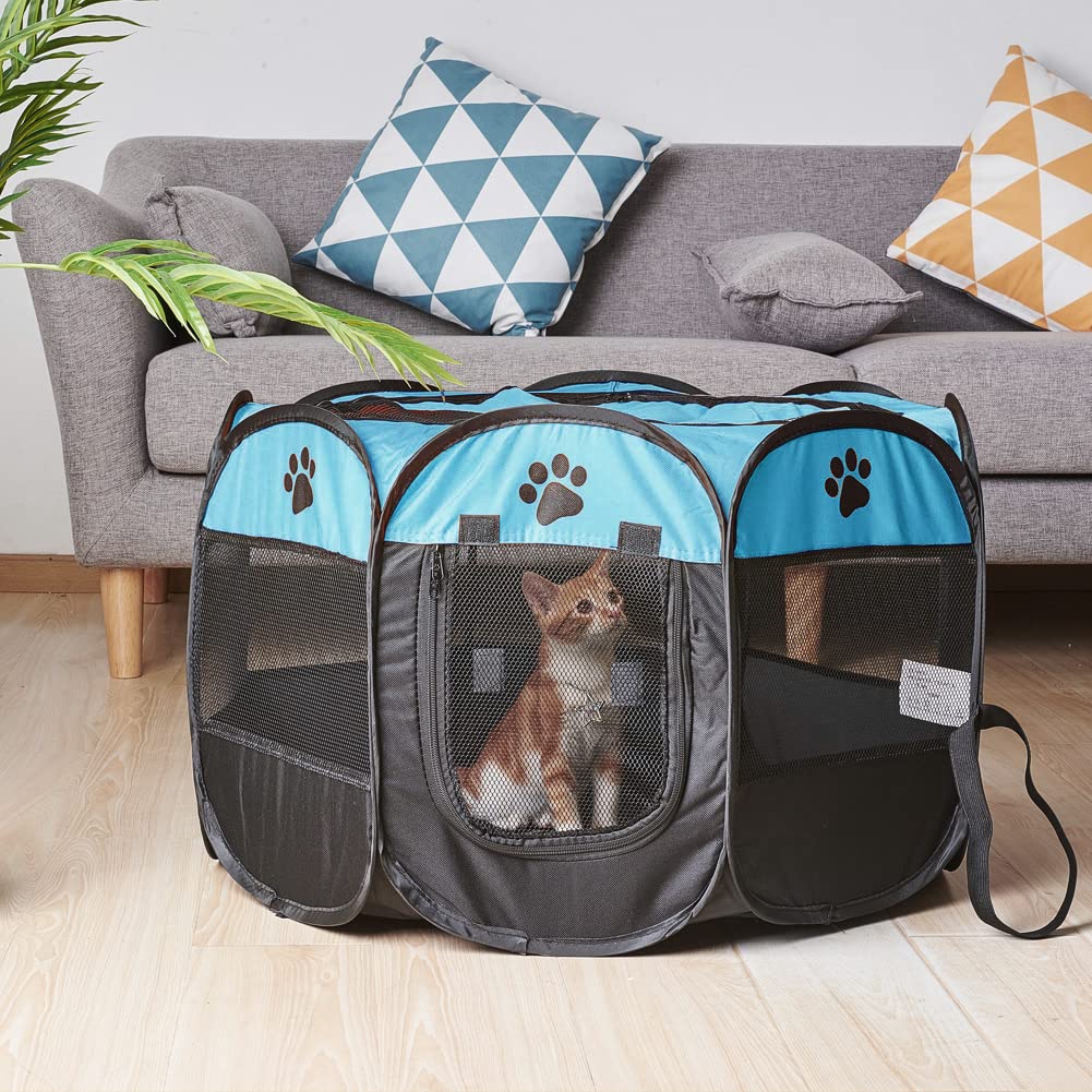 Foldable Pet Playpen – Portable Soft Fabric Kennel For Dogs & Cats, Indoor Outdoor Use