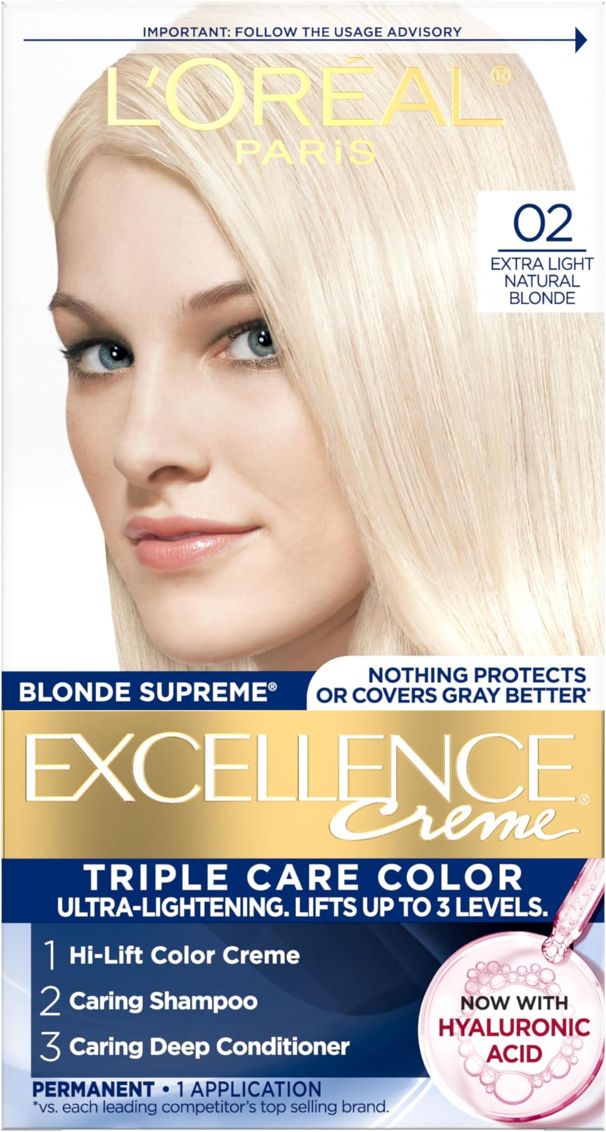 L’Oréal Paris LOreal Excellence Creme Blonde Supreme 02 High-Lift Extra Light Natural Blonde-Natural for Unisex