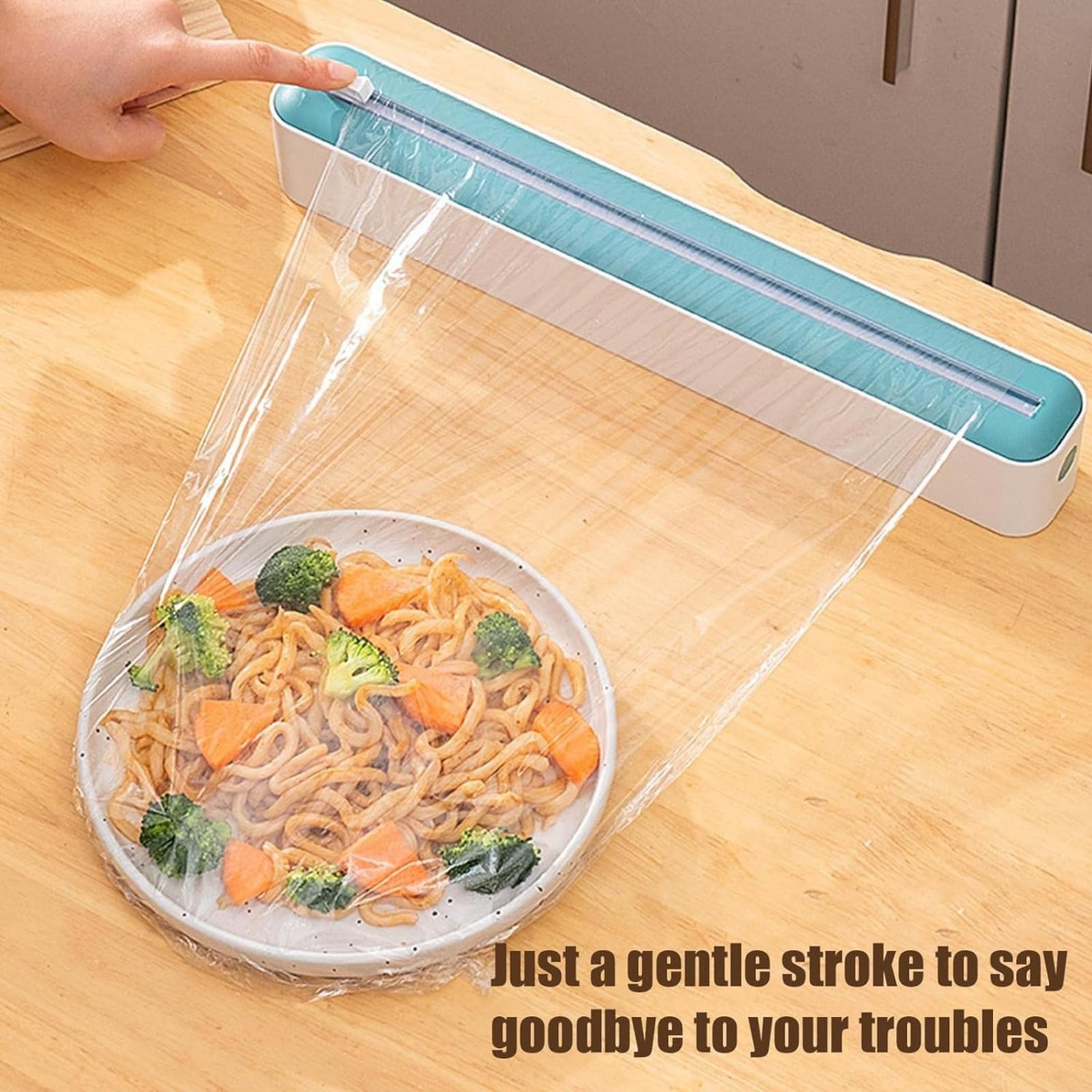 Distributeur De Film, Rangement Papier Alu Et Film Alimentaire, Boîte De Découpe De Film Alimentaire, Distributeur De Film Alimentaire avec Cutter, Dérouleur Film Alimentaire pour Cuisine