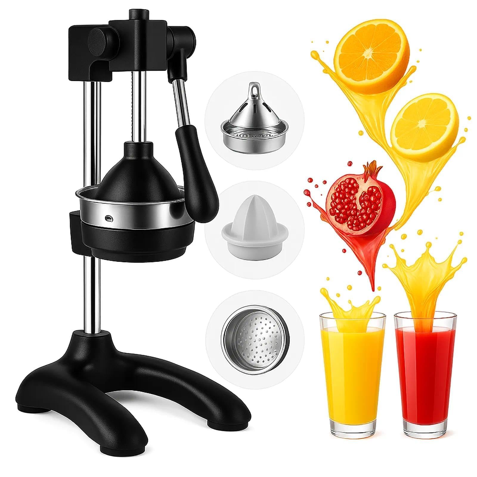 Spremiagrumi manuale in ghisa resistente con frantoio in acciaio, facile da pulire, per limone, arancia, frutta, perfetto per uso domestico e bar