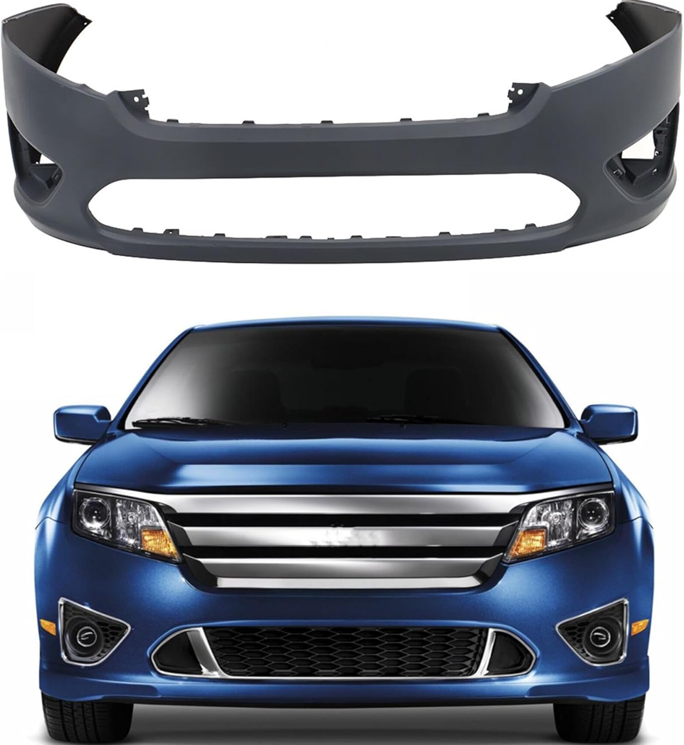 Front Primed Bumper Cover Fascia Replacement for 2010 2011 2012 Fusion Hybrid S SE SEL Sport AE5Z17D957BAPTM FO1000650