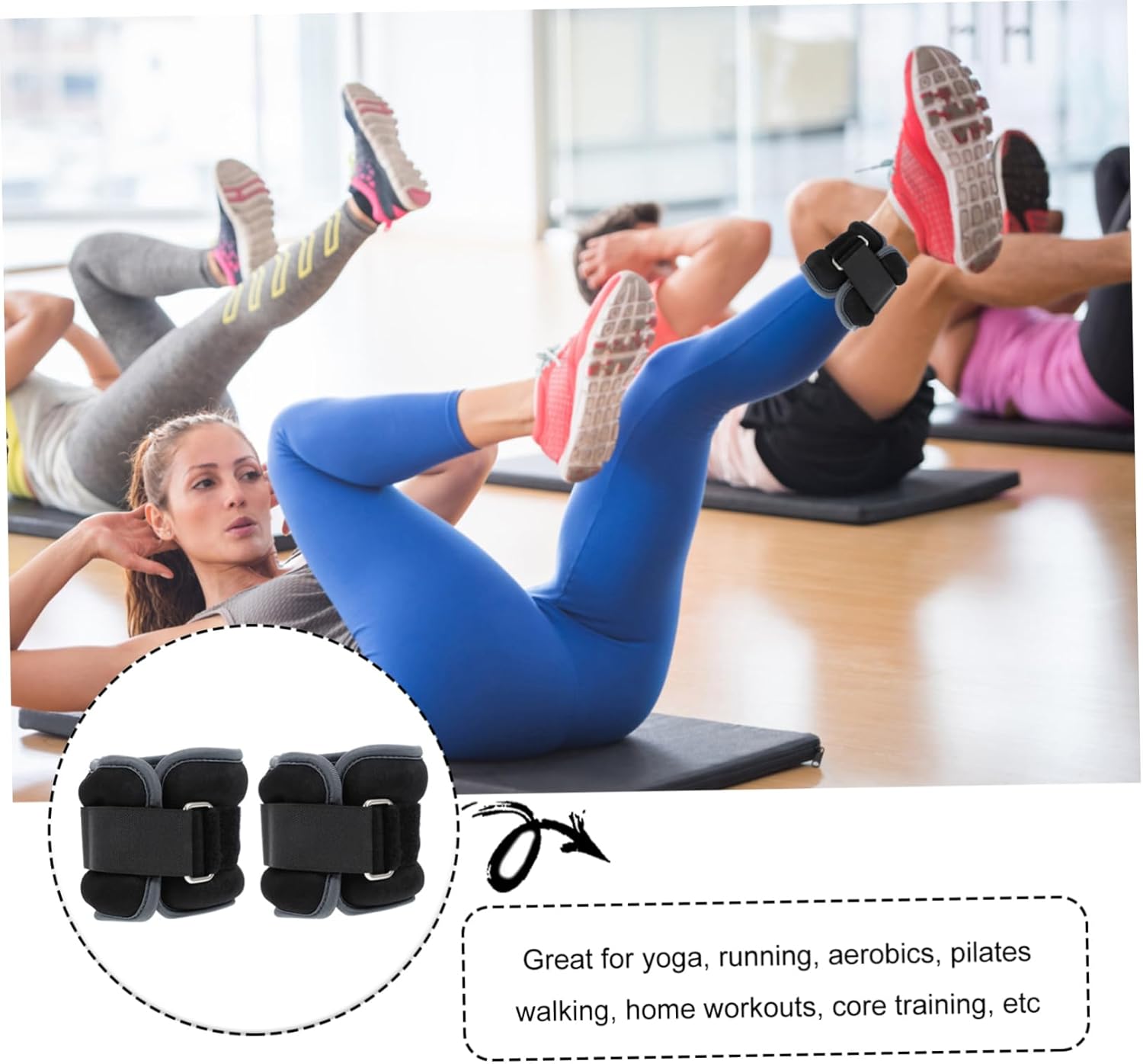 1pair Fitness Weight-bearing Sandbags for Ankle and Wrist for Running Aerobics Yoga and Portable Design